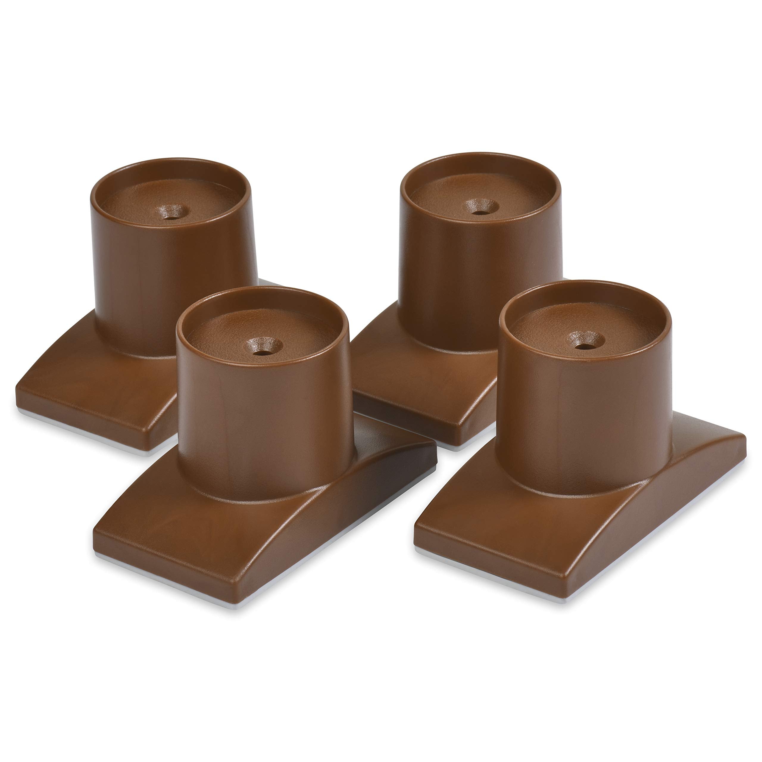 Wall Nanny Extender - 4 Inch Baby Gate Extension (Made In Usa) Extends Pressure Mounted Gates + Protects Walls + Stabilizes - Child, Pet & Dog Gates - Works On Stairs - 4 Pack Wall Protector - Brown