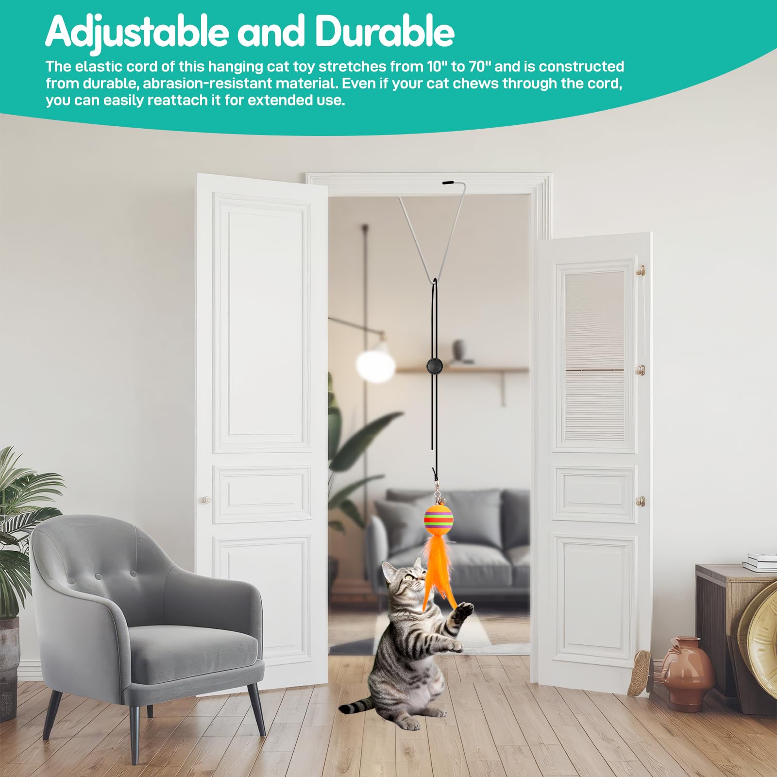 Jority Interactive Cat Toys For Bored Indoor Adult Cats Suction Cup Cat Toy Bird Simulation Feather Toys