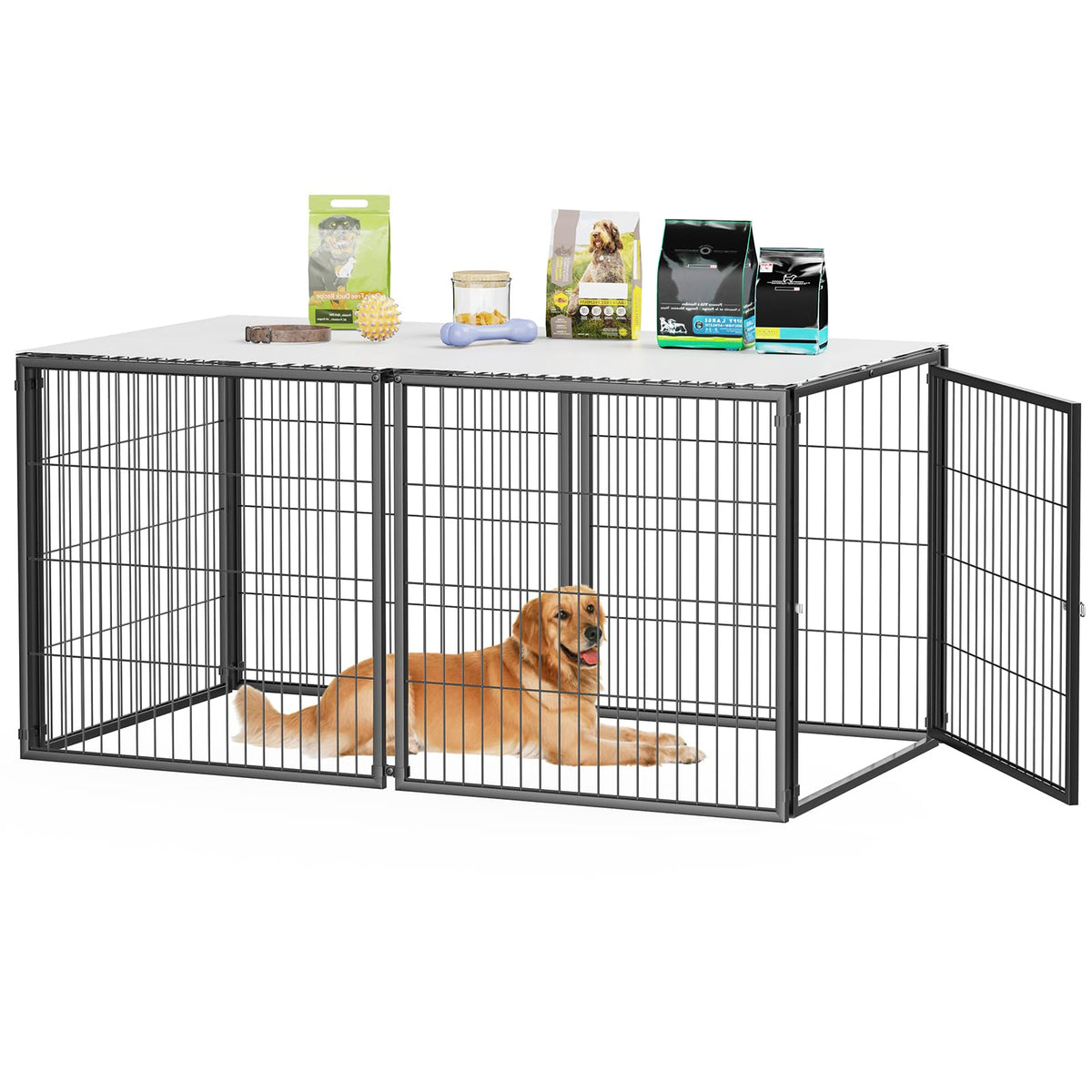Yafylly Large Dog Crate, 64 Inch Dog Crates With Divider, Dog Crates For Large Dogs, Extra Large Dog Kennel Indoor, Xl Dog Crate