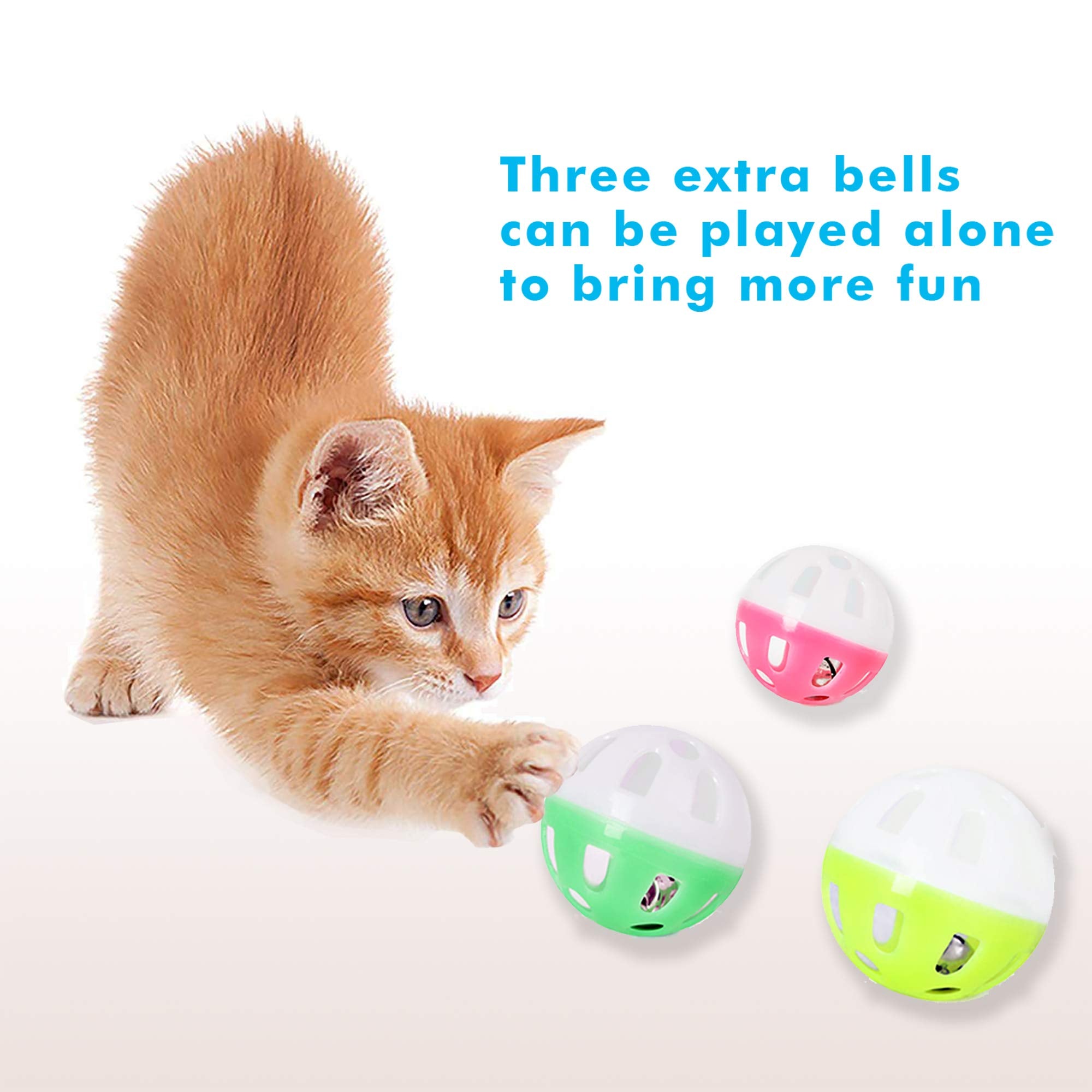 UPSKY Cat Toy Roller 3-Level Turntable Cat Toys Balls with Six Colorful Balls Interactive Kitten Fun Mental Physical Exercise Pu