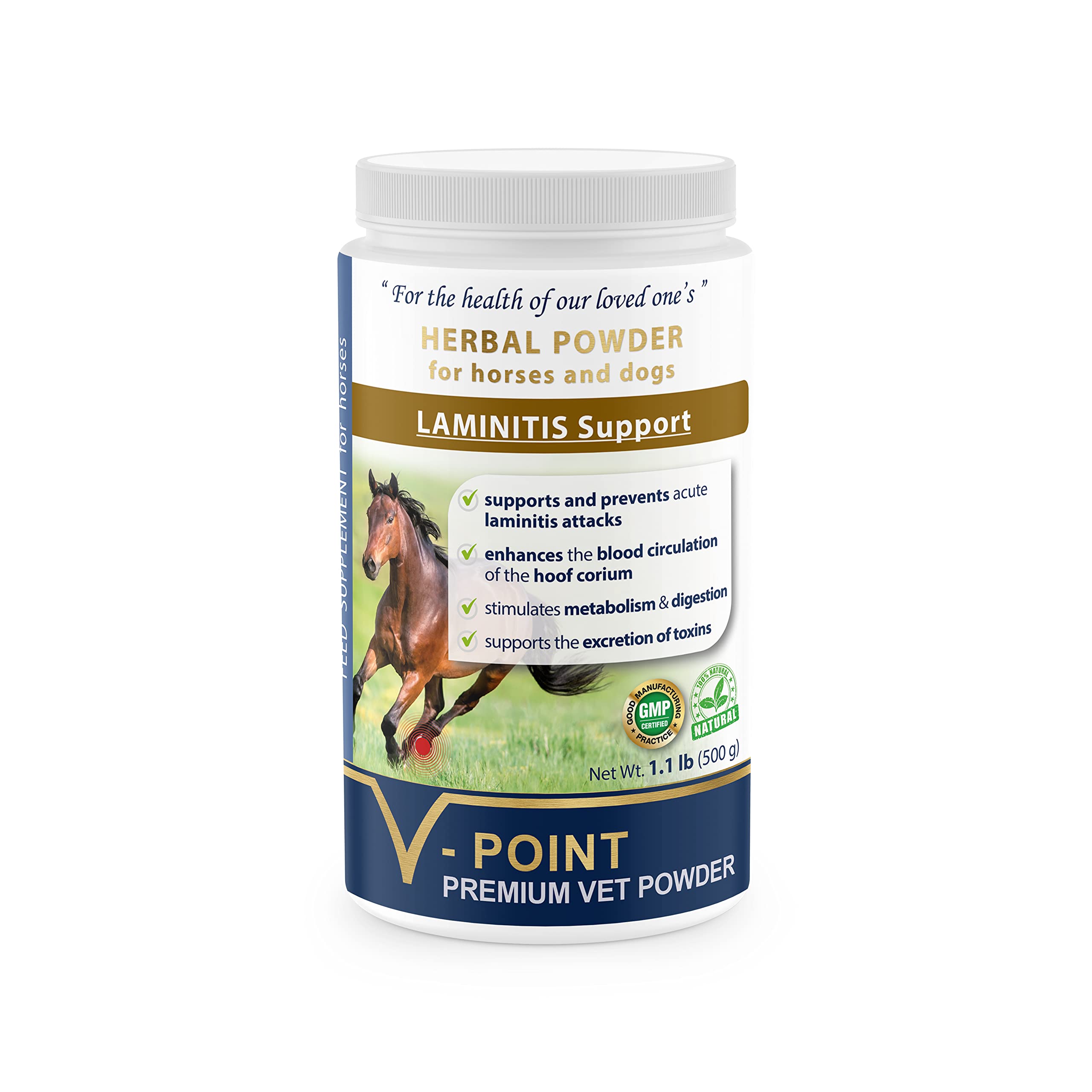 V-POINT - Laminitis Ease - hoof Supplements for Horses - Horse hoof Care Product Based on Natural Herbal Powder - Ideal for Hoov
