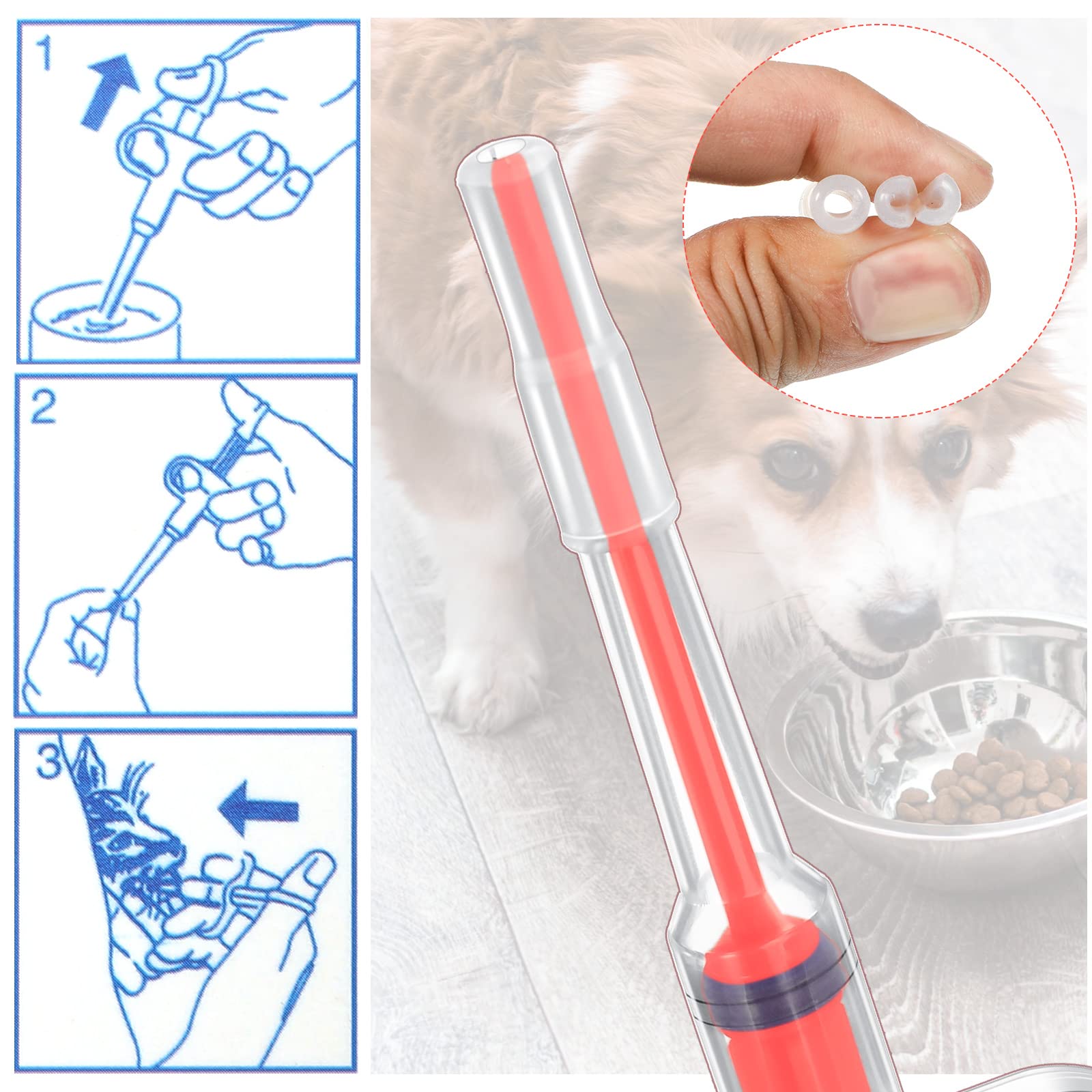 4 Pieces Pet Pill Plunger Popper for Small Cats Dogs Pill Gun Dispenser Shooter Pet Piller Soft Tip Tablet Syringe Pusher Animal