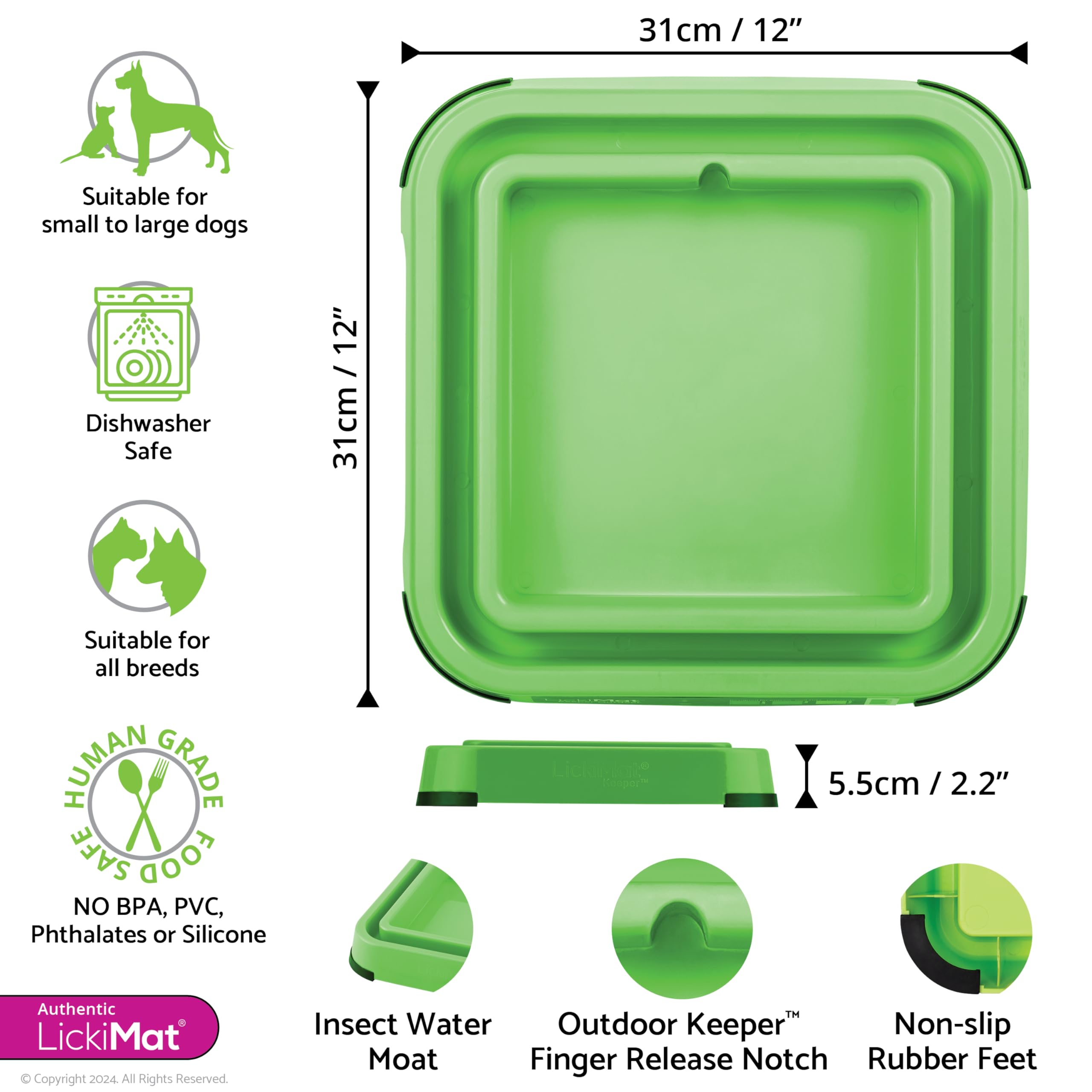 LickiMat Outdoor Keeper Dog Feeding Station - Slow Feeder Lick Mat Keeper for Dogs Food, Treats, Yoghurt & Peanut Butter - Exten