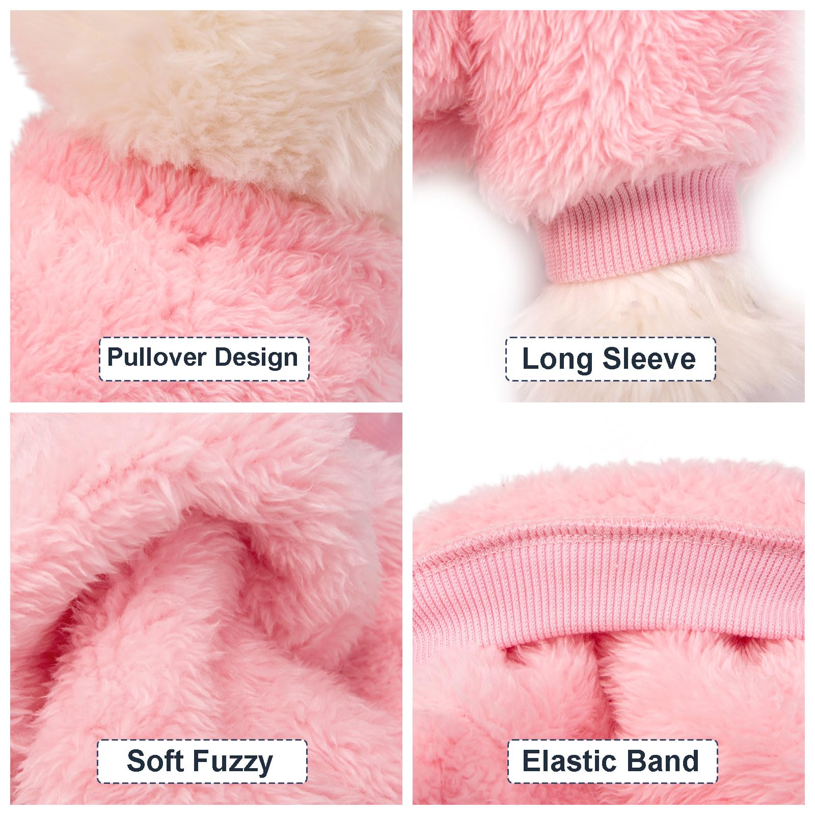 Kyaringtso Dog Sweater, 3 Pack Dog Sweaters For Small Dogs, Dog Clothes For Small Dogs Girl Boy, Ultra Soft And Warm Puppy Sweater Dog Coat For Winter Christmas (Medium, Pink+Purple+Peach)