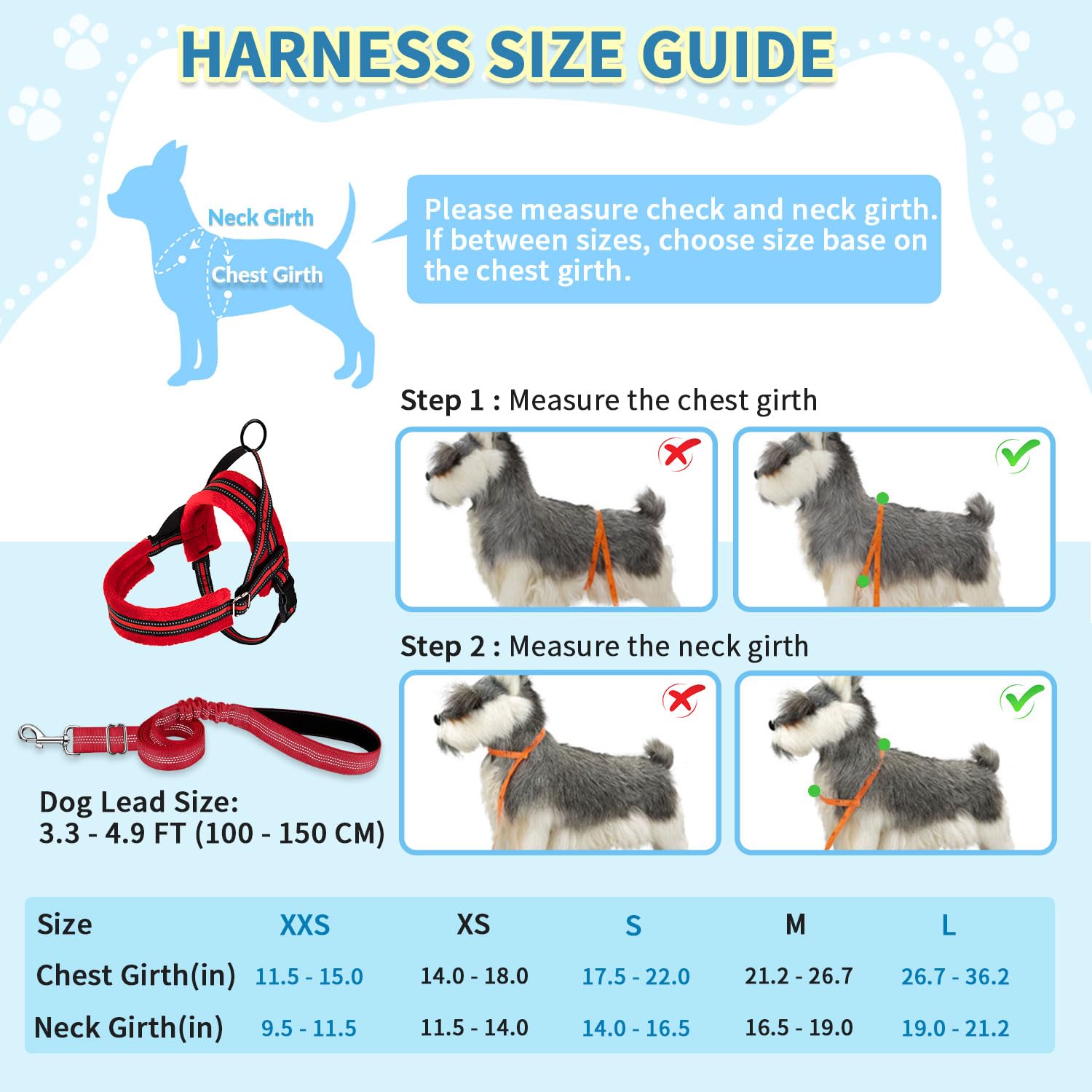 Slowton No Pull Small Dog Harness And Leash Set, Puppy Soft Vest Harness Neck & Chest Adjustable, Reflective Lightweight Harness & Anti-Twist Pet Lead Combo For Small Medium Dogs (Red, Xs)