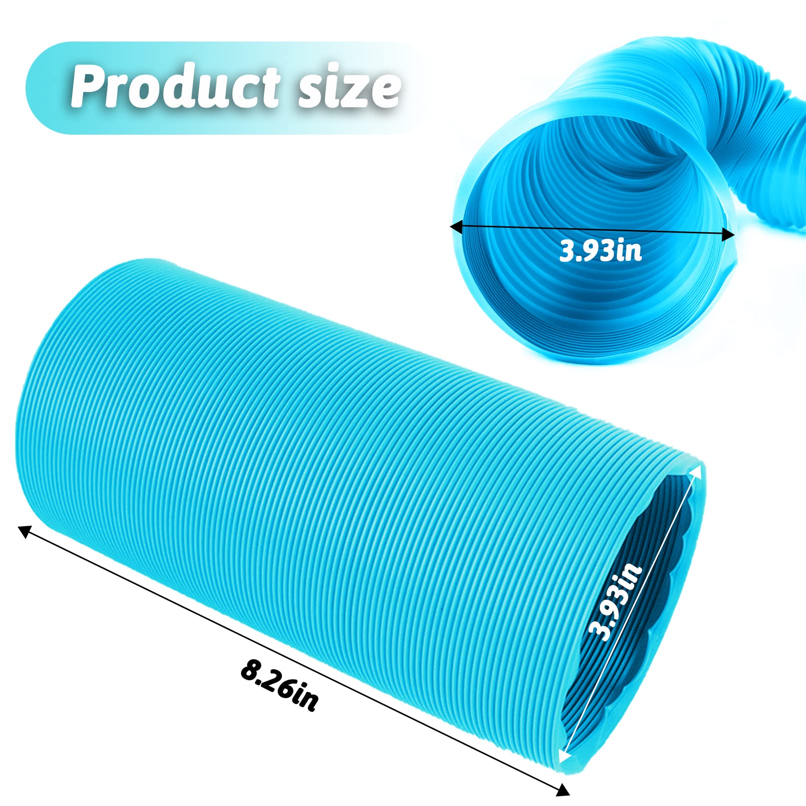 Pinvnby Hamster Fun Tunnels,Guinea Pigs Plastic Tube,Hamsters Foldable Exercising Training Hideout Tunnel 12 Pcs Small Animals Toys For Mouse Gerbils Rats Mice Ferrets(Blue)