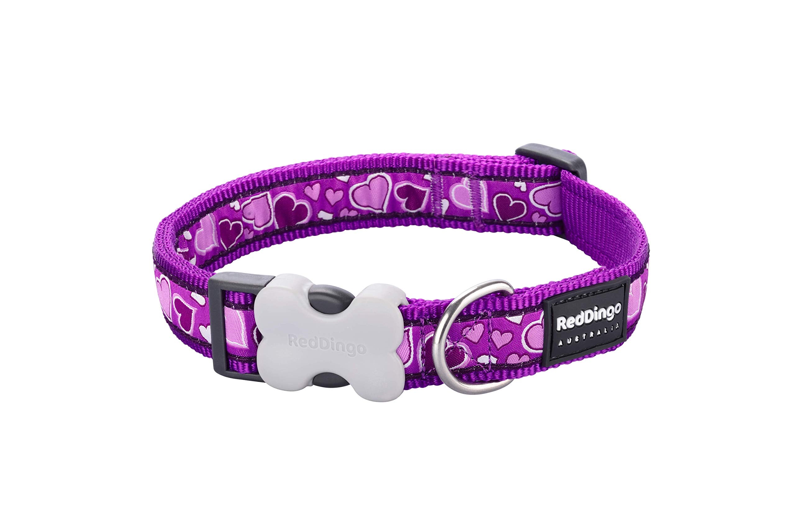 Red Dingo Designer Dog Collar, Small, Breezy Love Purple