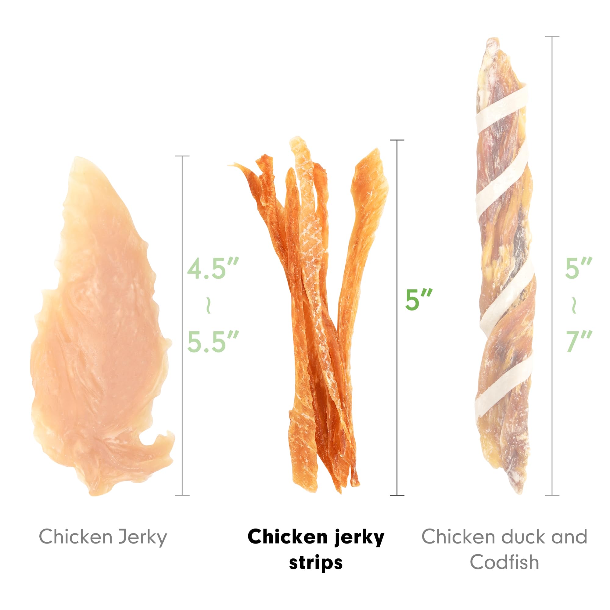 MON2SUN Dog Treats, Chicken Jerky Strips for Small Dogs, High Protein & Grain Free Snacks, Easy to Digest Training Treats (Chick