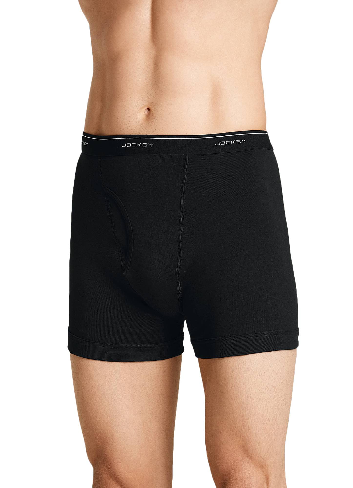 Jockey Men's Classic 5 Boxer Briefs - 3 Pack, Black/Ends on Ends/Grey Heather, X-Large