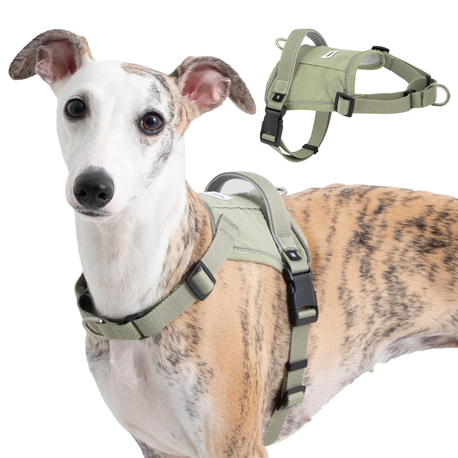 Sovarin No Pull Dog Harness Small Sized Dog - Escape Proof Reflective Harness with Handle and Pocket for Airtag Tracker, Adjusta