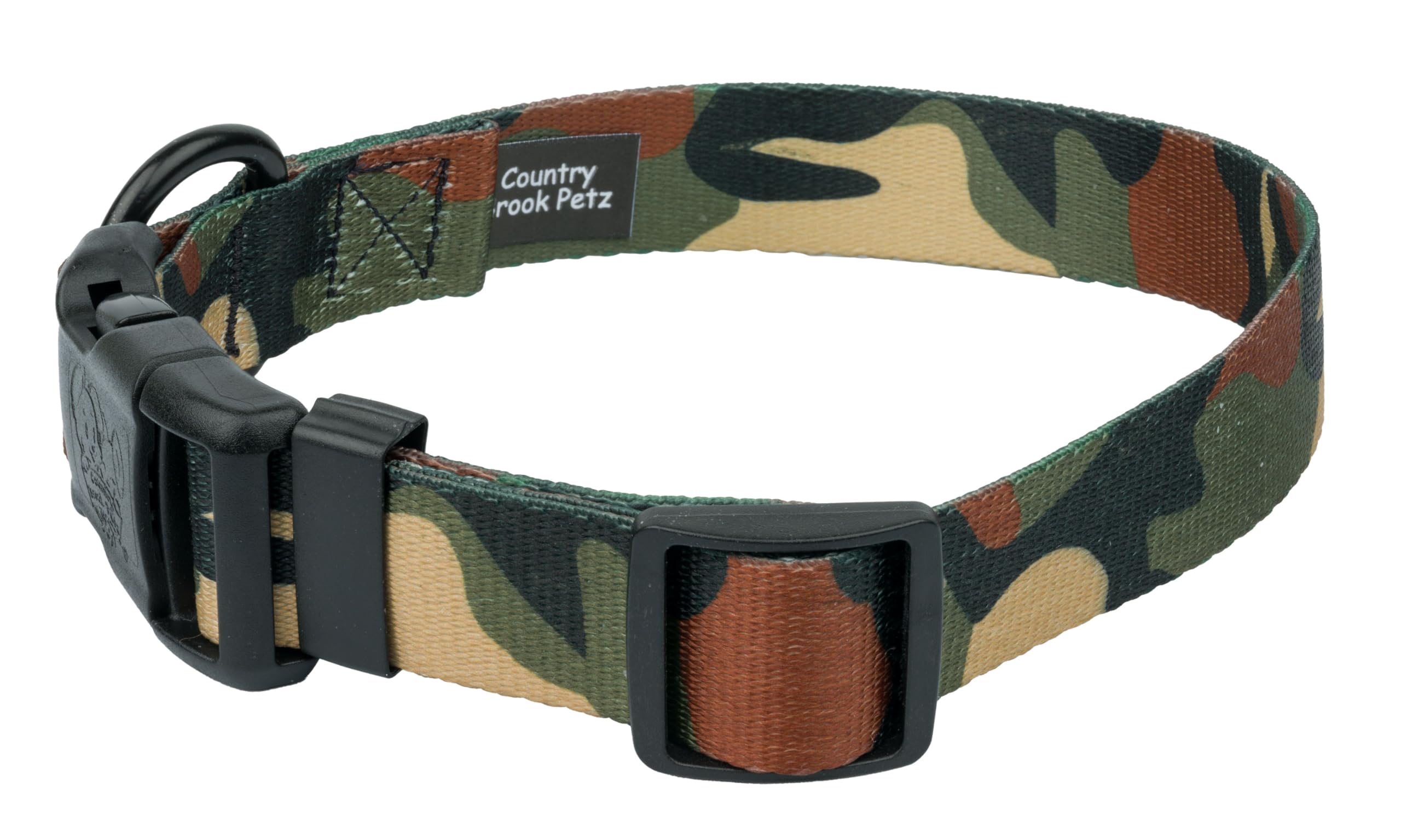 Country Brook Petz - Deluxe Woodland Camo Hd Dog Collar - Made In The U.S.A. - Camouflage Collection Featuring Rugged Designs (1