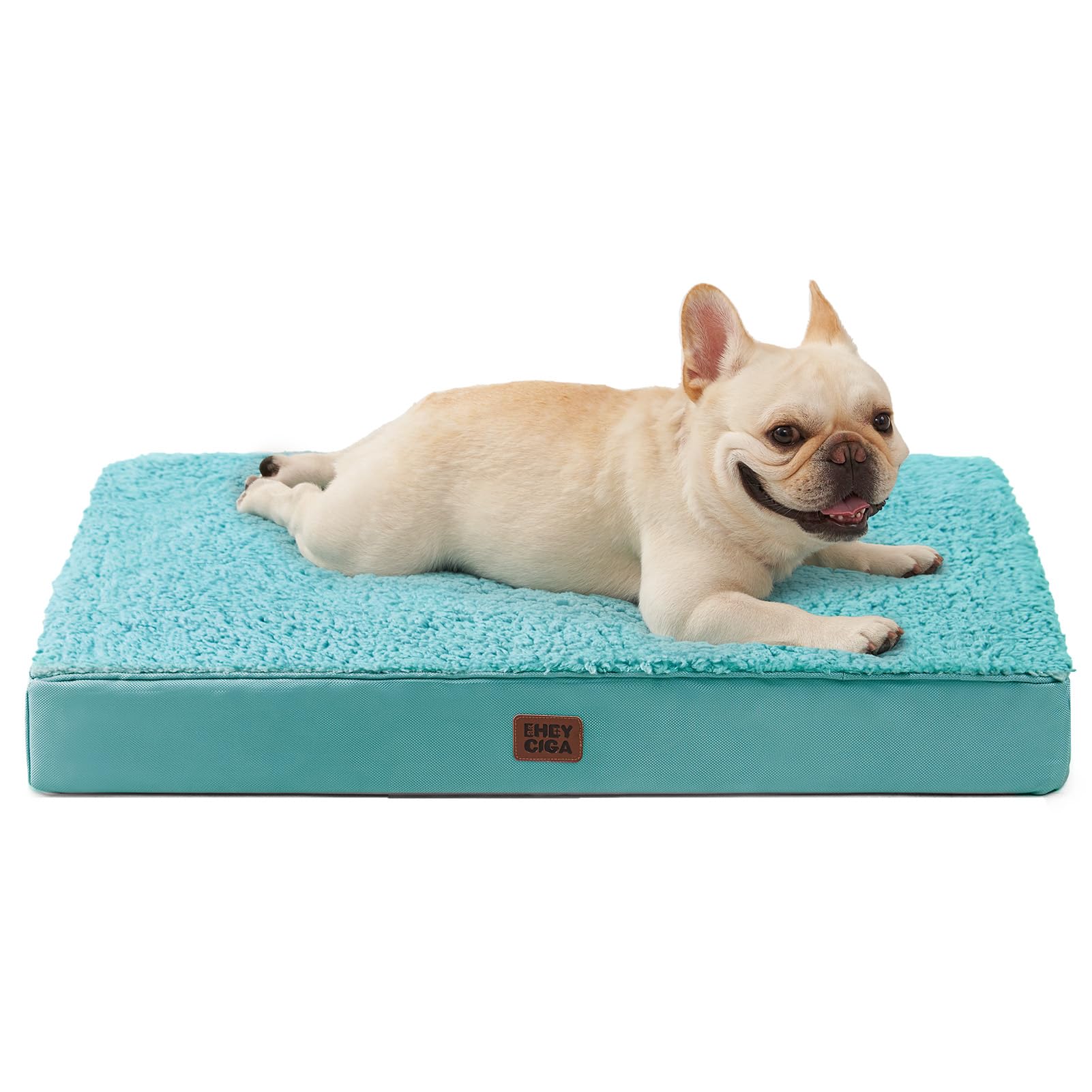 EHEYCIGA Orthopedic Medium Dog Beds for Small Dogs with Removable Washable Cover for Crate, Turquoise Blue, 30x20
