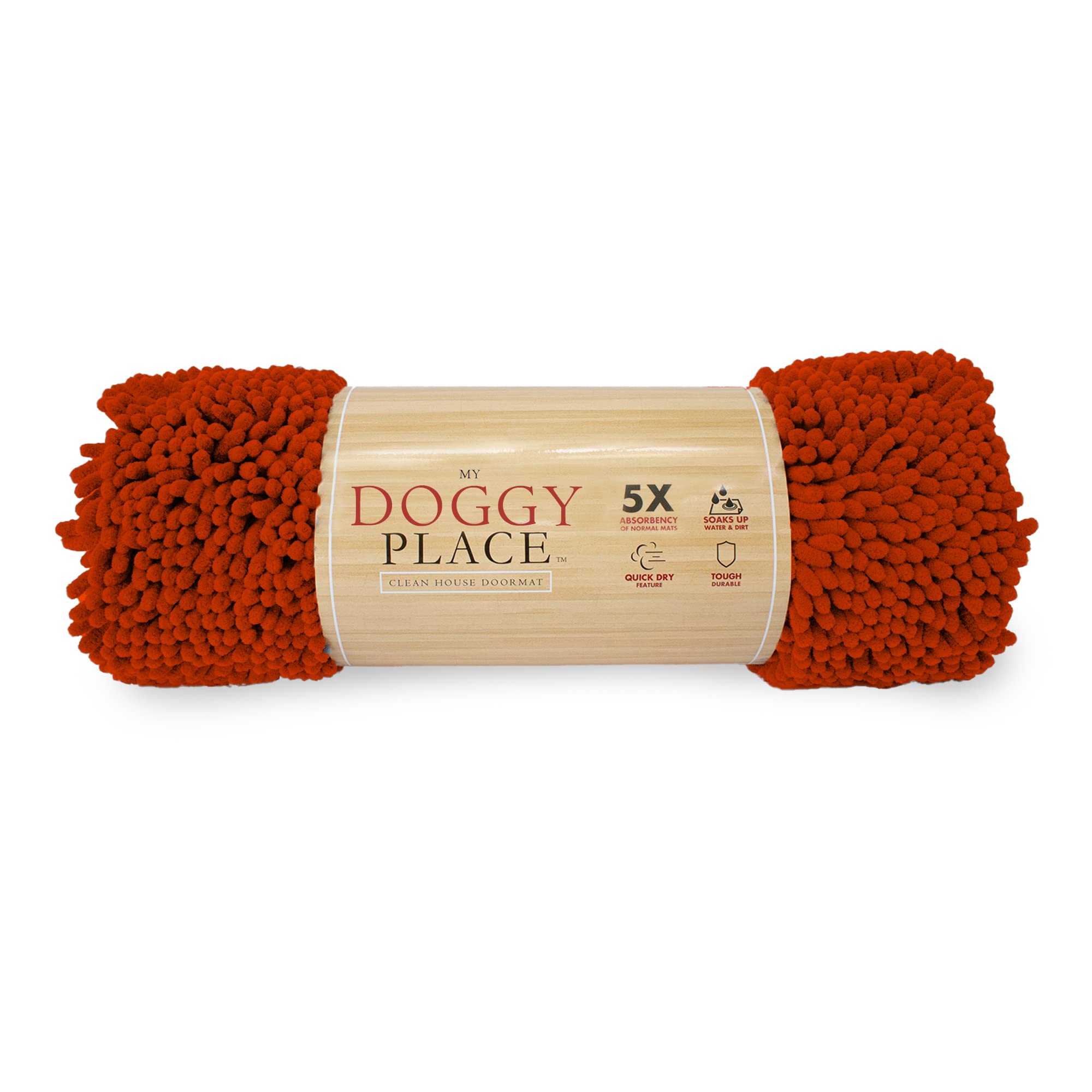 My Doggy Place - Microfiber Door Mat - Soft And Plush Pet Mat For Every Room Of The House - Dirt And Water Absorbent Mat - Washer & Dryer Safe Non-Slip Mat - Red - M - 31 X 20 In