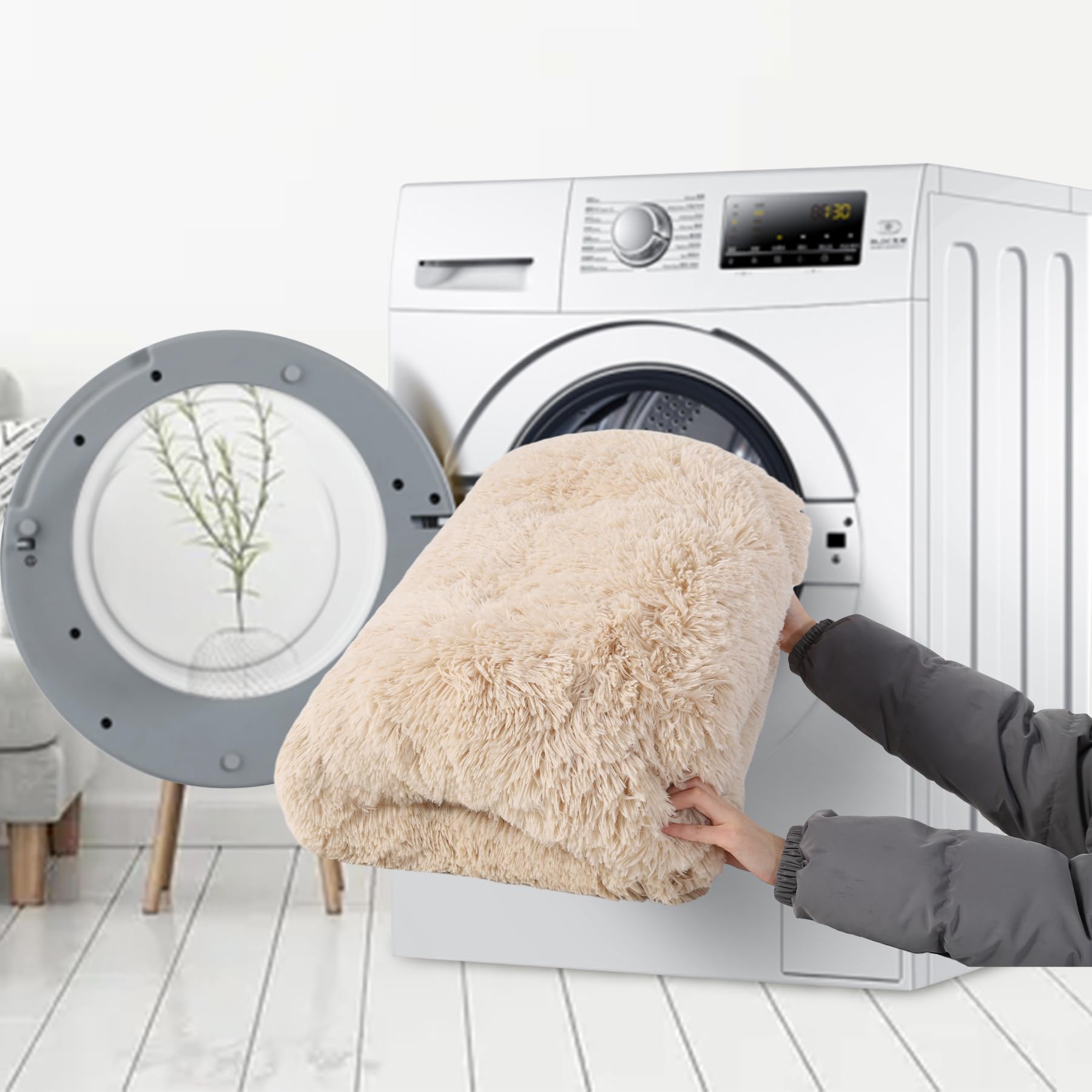 Ksiia Dog Crate Bed Washable Jumbo Dog Beds For Large Dogs Deluxe Plush Fluffy Comfy Thick Kennel Pad Anti-Slip & Anti-Scratch P