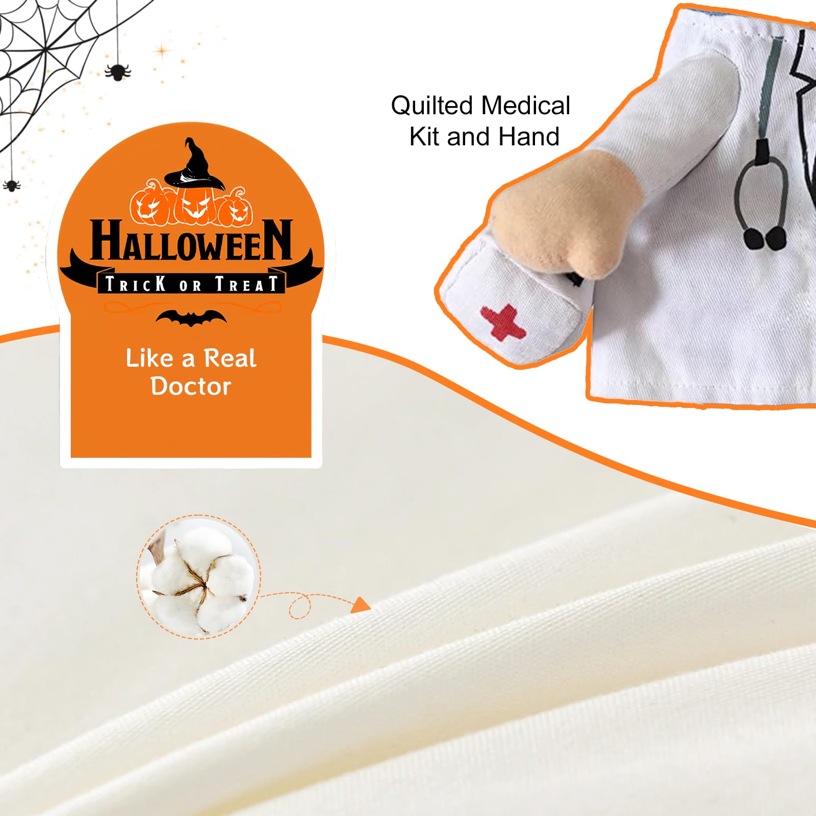 Dog Halloween Costume Cat Doctor Costume Pet Doctor Uniform Funny By Delifur (Doctor, L) White