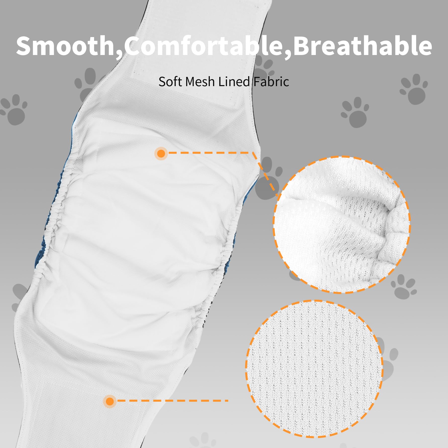 Vecomfy Dog Belly Bands for Male Dogs Diapers(5 Pack),Premium Washable Reusable Small Dog Belly Wrap Leakproof Puppy Diapers,S