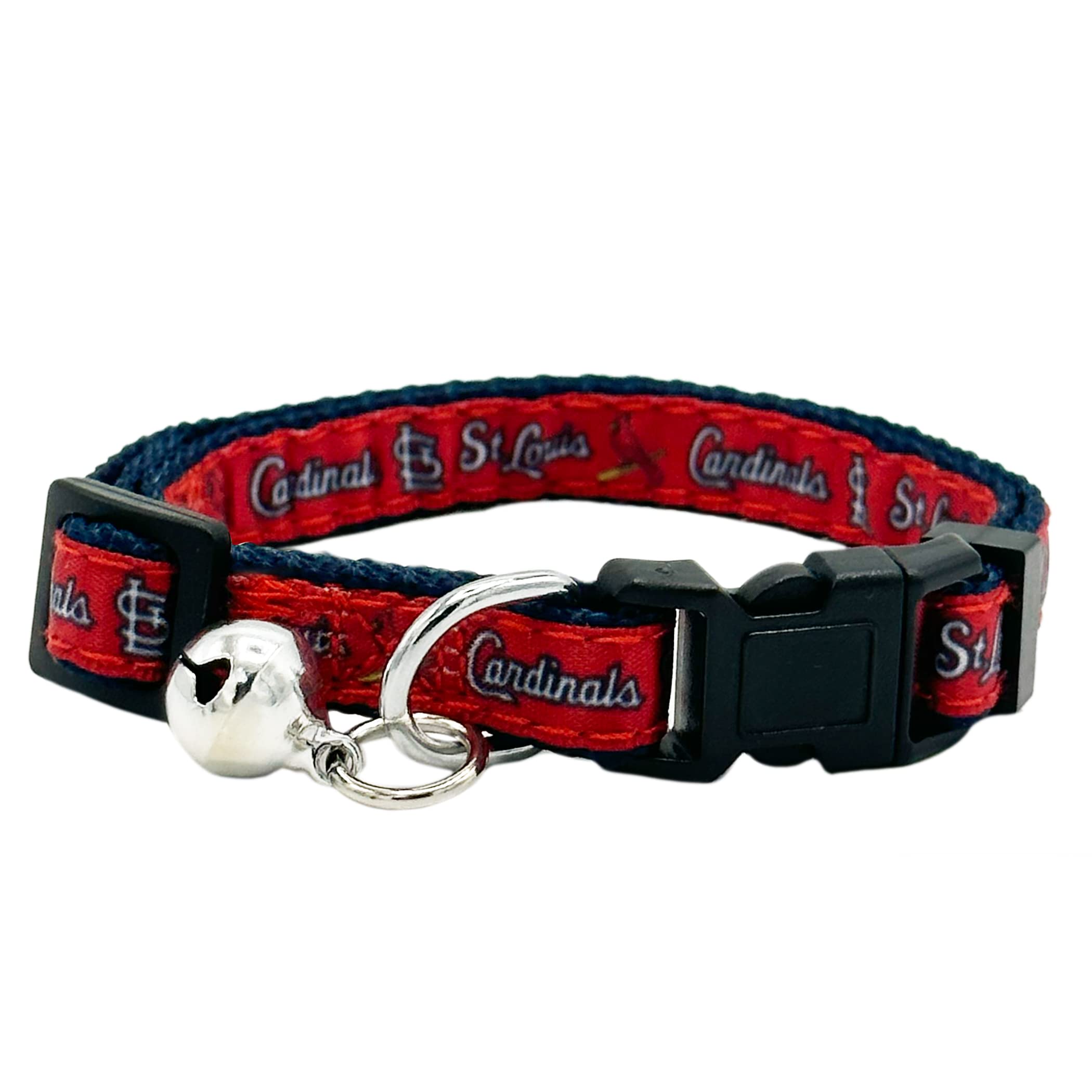 Mlb Cat Collar St. Louis Cardinals Satin Cat Collar Baseball Team Collar For Dogs & Cats. A Shiny & Colorful Cat Collar With Rin