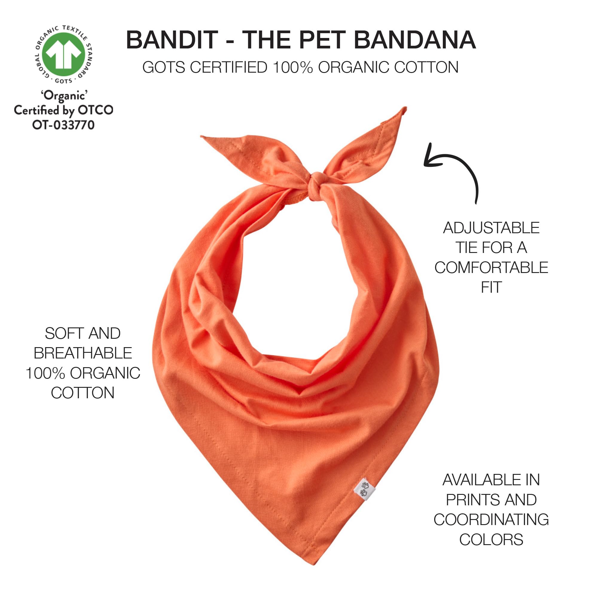 Pet Passion Multipack 100% Organic Cotton Pet Bandanas For Small, Medium And Large Dogs, Candy Corn, Medium/Large