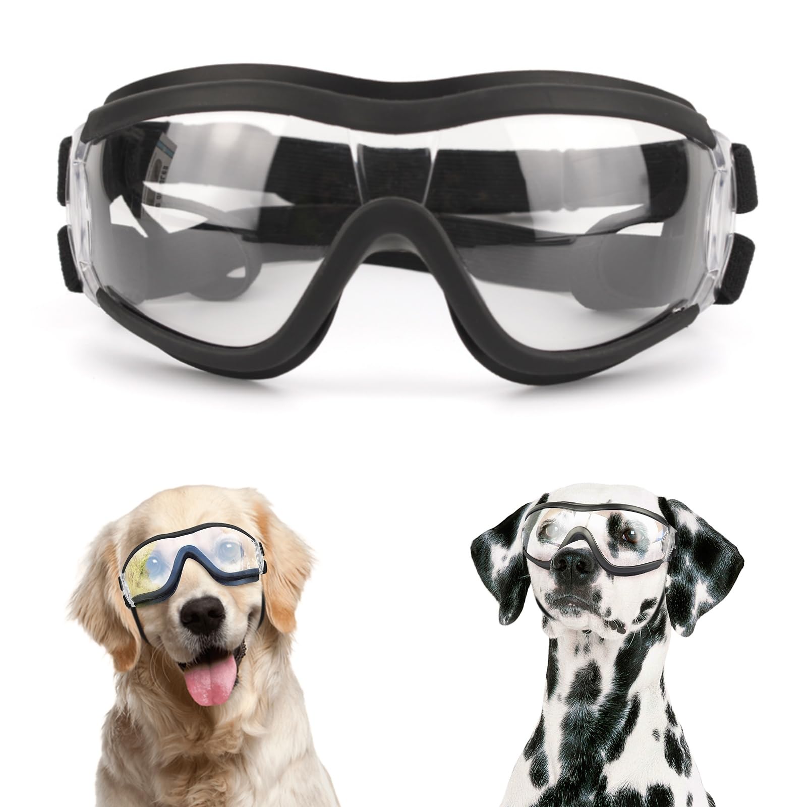 Namsan Clear Dog Goggles Large Breed, Uv-Protection Doggie Sunglasses For Medium To Large Dogs, Outdoor Dog Eye Protection, Anti