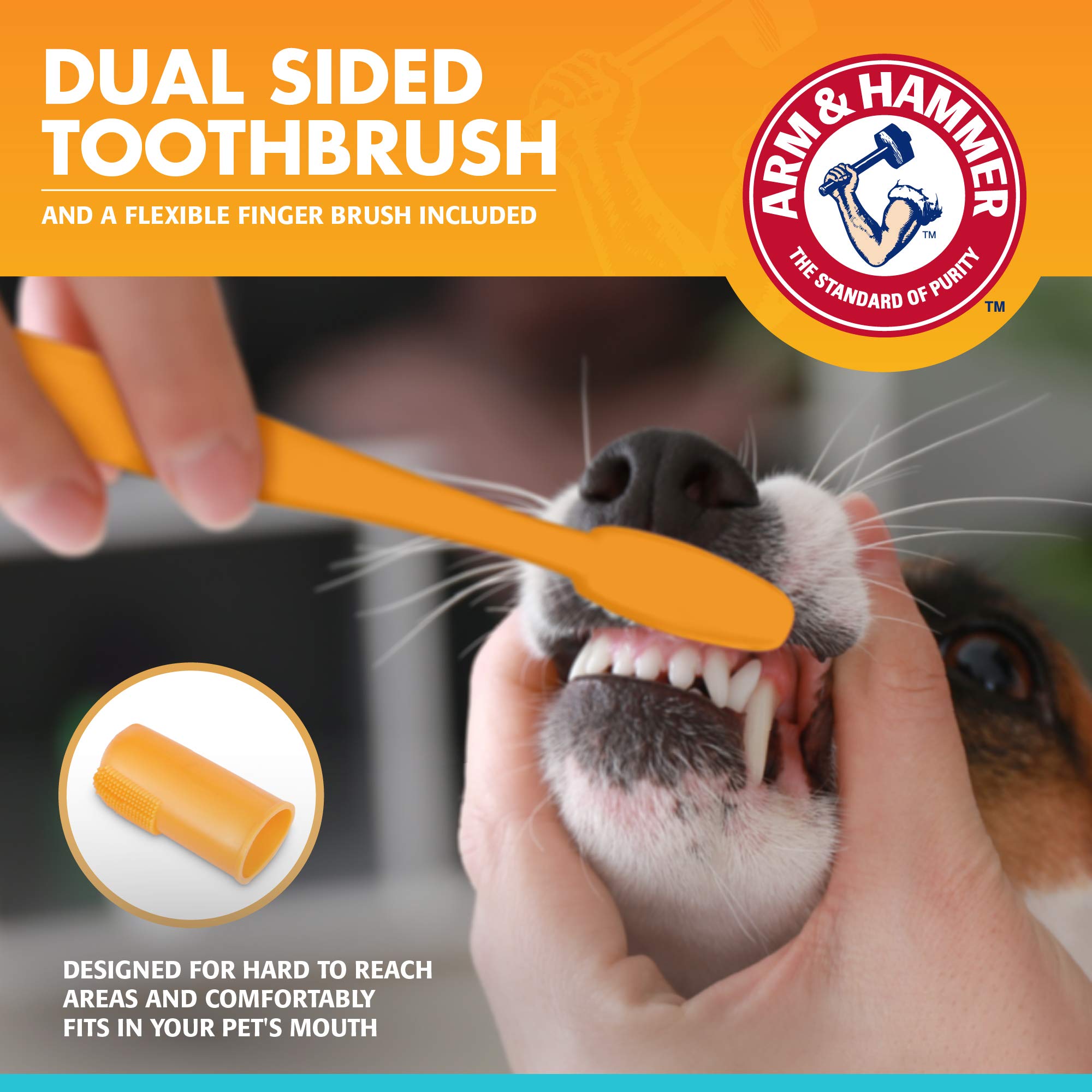 Arm & Hammer for Pets Fresh Breath Kit for Dogs | Contains Toothpaste, Toothbrush & Fingerbrush | Reduces Plaque & Tartar Buildu