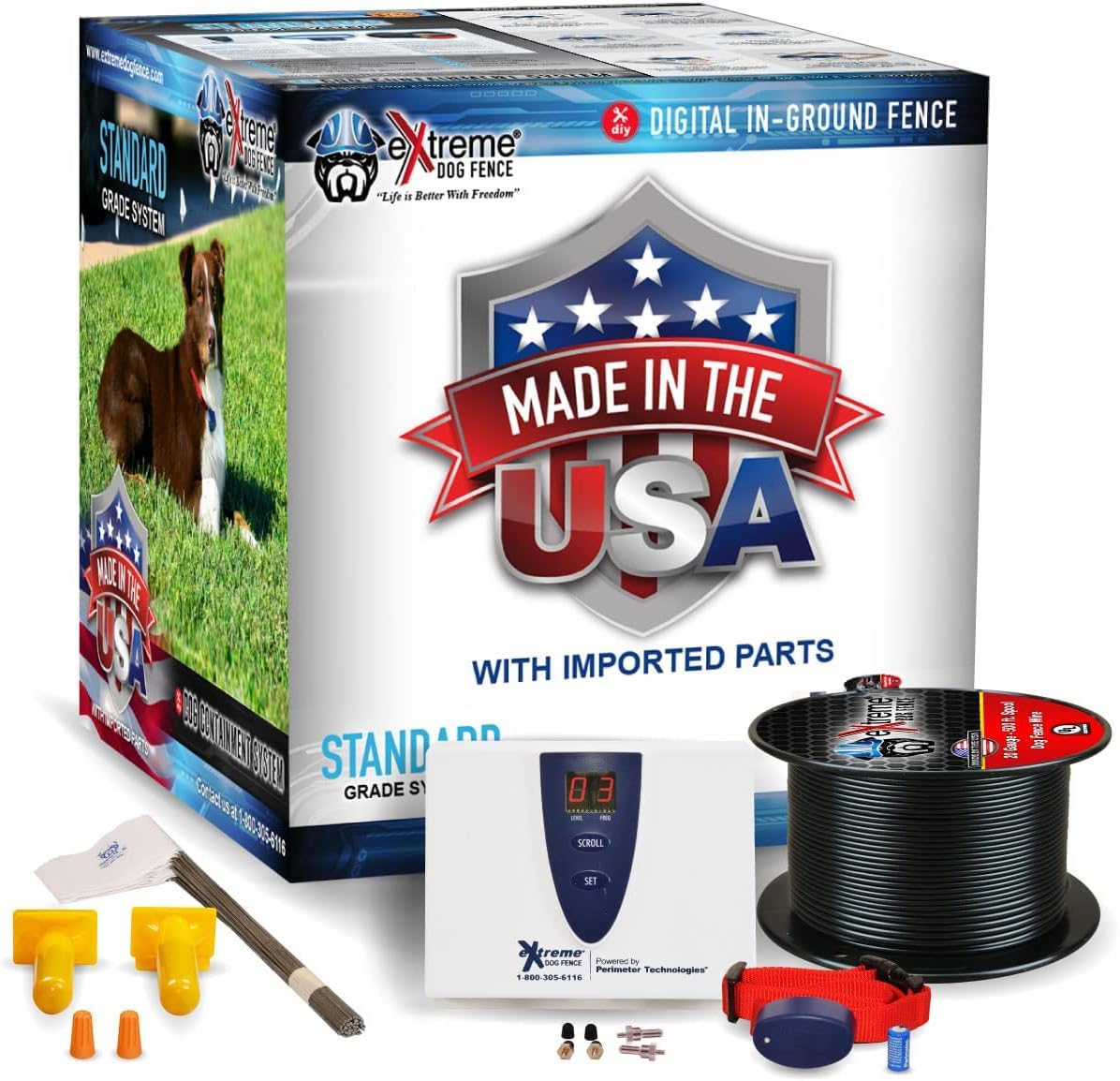 Underground Electric Dog Fence Premium - Standard Dog Fence System For Easy Setup And Superior Longevity And Continued Reliable Pet Safety - 1 Dog | 500 Feet Standard Dog Fence Wire