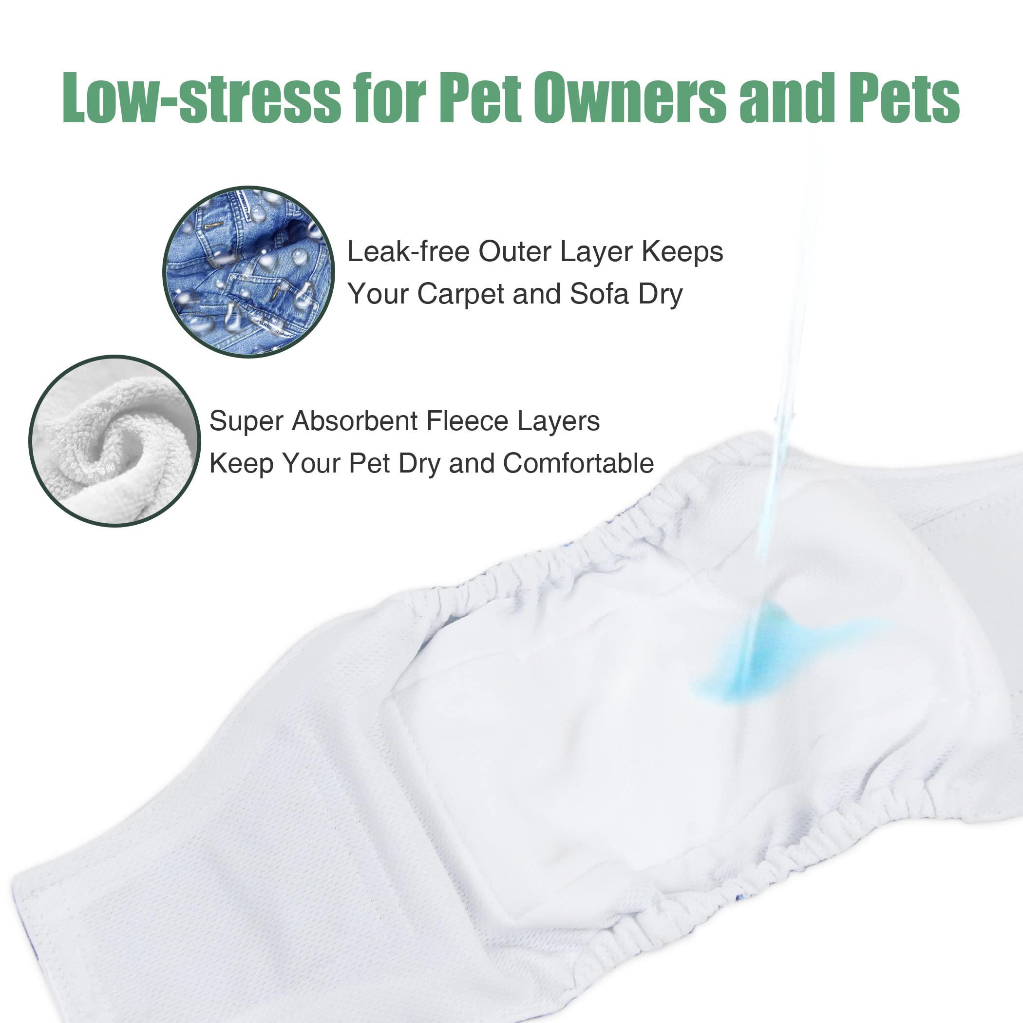 Wegreeco Jeans Washable Male Dog Diapers (Pack Of 3) - Washable Male Dog Belly Wrap (Medium - 15''- 17'' Waist)