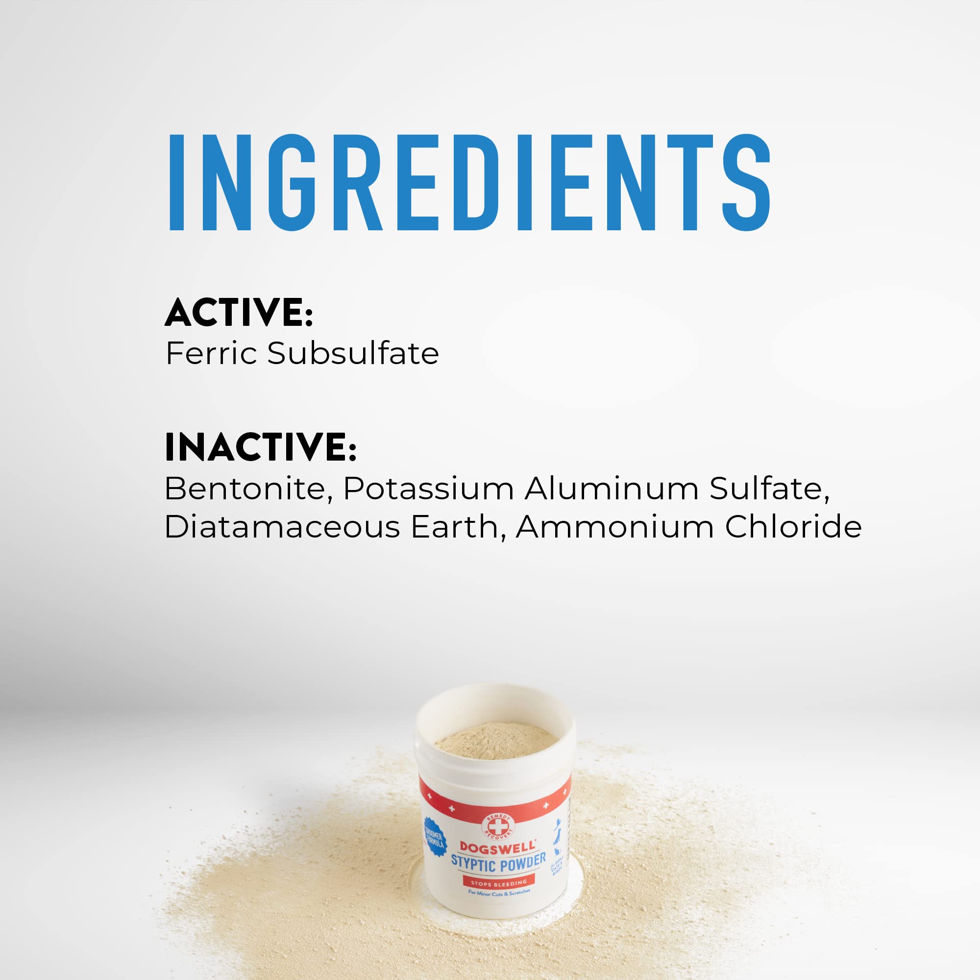 Dogswell Remedy Recovery Styptic Blood Stopper Powder For Dogs & Cats 1.5 Oz. Container