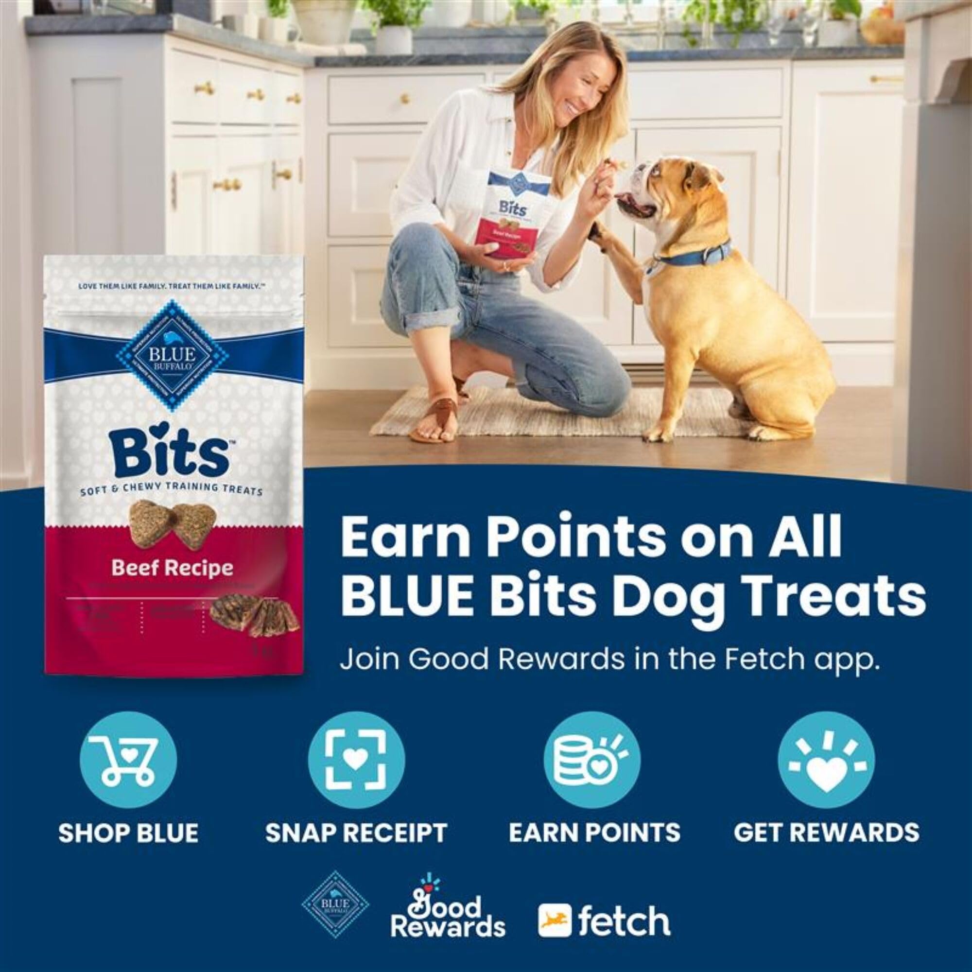 Blue Buffalo Bits Soft Dog Treats for Training, Made With Natural Ingredients & Enhanced with DHA, Chicken & Beef 19-oz Variety