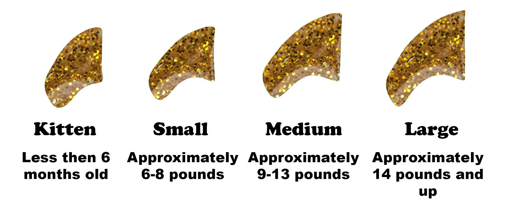 Purrdy Paws 40 Pack Soft Nail Caps For Cat Claws Gold Glitter Small