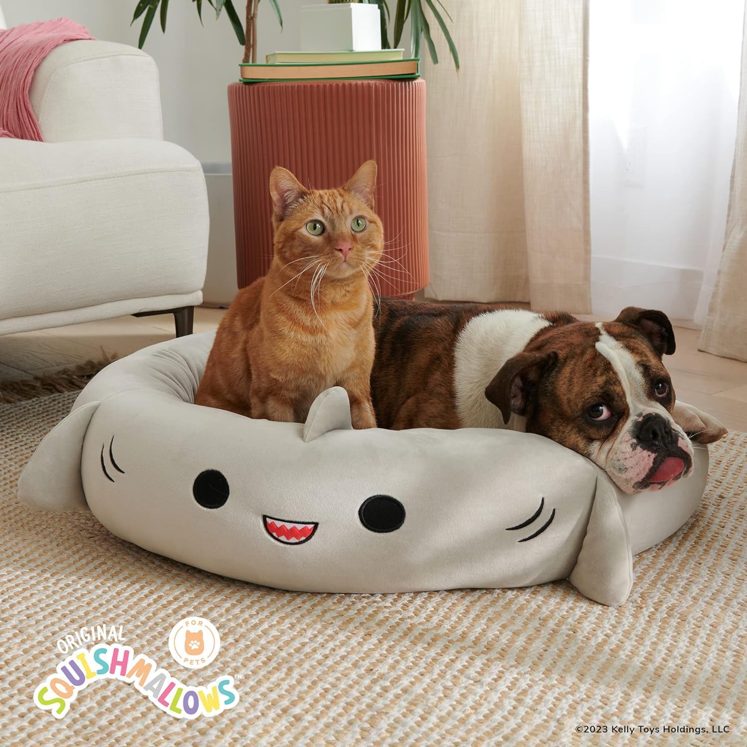 Squishmallows 24-Inch Gordon Shark Pet Bed - Medium Ultrasoft Official Squishmallows Plush Pet Bed