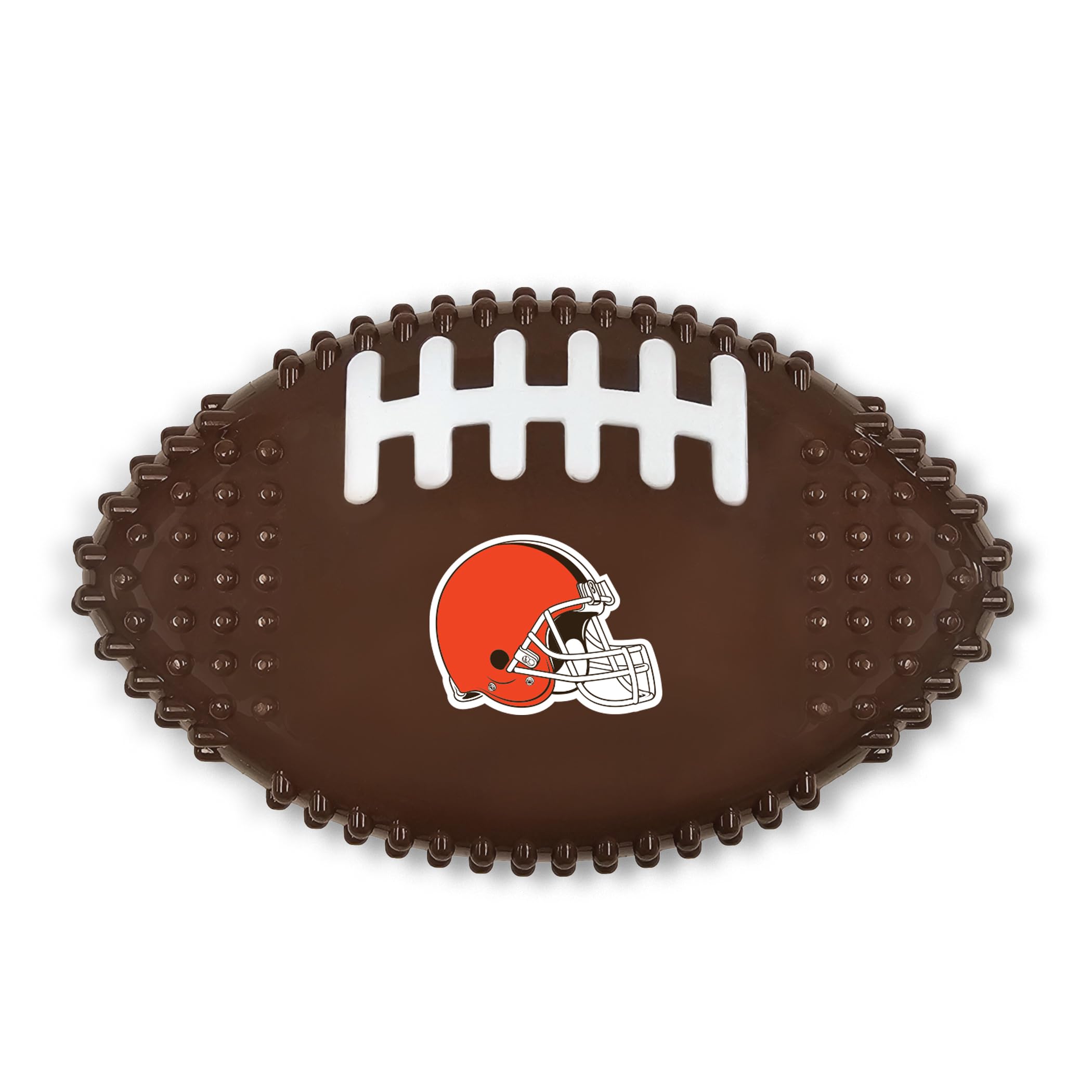 Nfl Cleveland Browns Mega- Chew Hard Nylon Bacon-Flavored Dog Bone Football Chew Toy Interactive Tasty Fun Dog Chewy Toys Indest