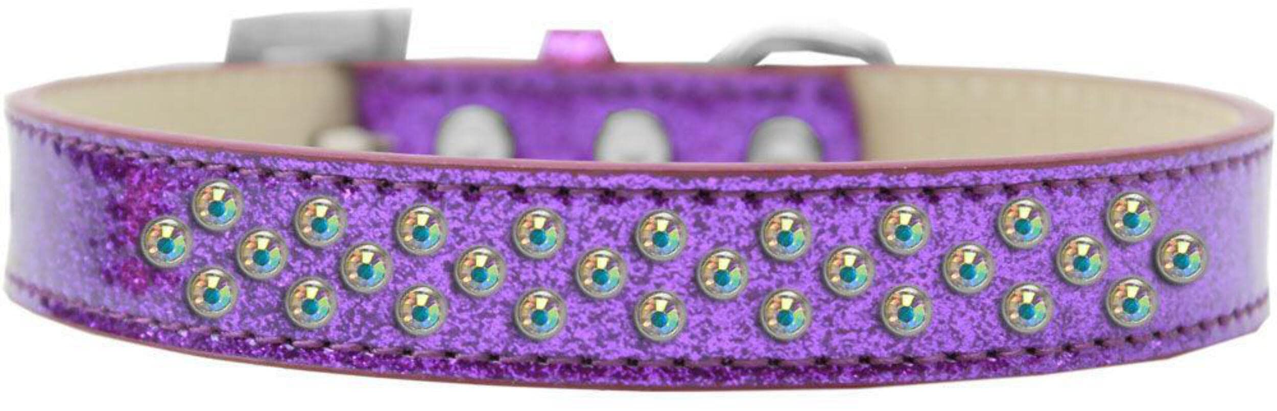 Dog, Puppy & Pet Ice Cream Collar, Aurora Borealis Crystal Rimsets Sprinkles Purple 16
