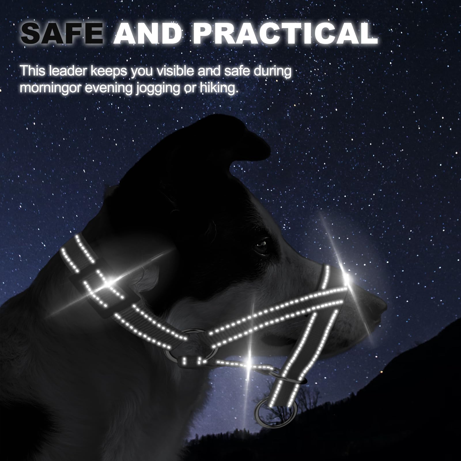 Wintchuk Dog Head Collar, Gentle Harness Walks With Reflective Strap To Stop Pulling For Small Medium And Large Dogs, Adjustable