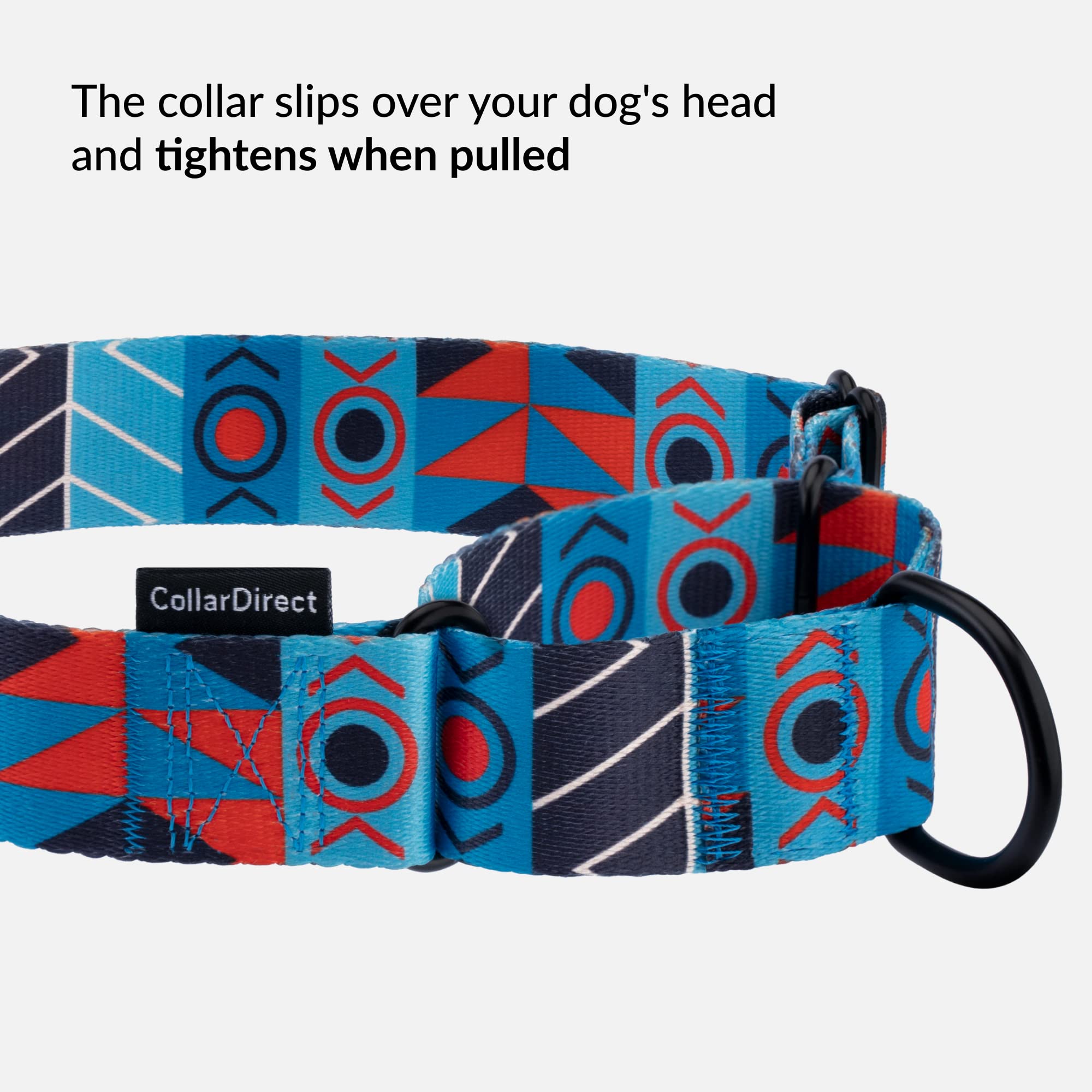 Collardirect Martingale Dog Collar Nylon Safety Training Tribal Pattern Adjustable Heavy Duty Collars For Dogs Medium Large (Pattern 1, Large, Neck Size 15'-20')