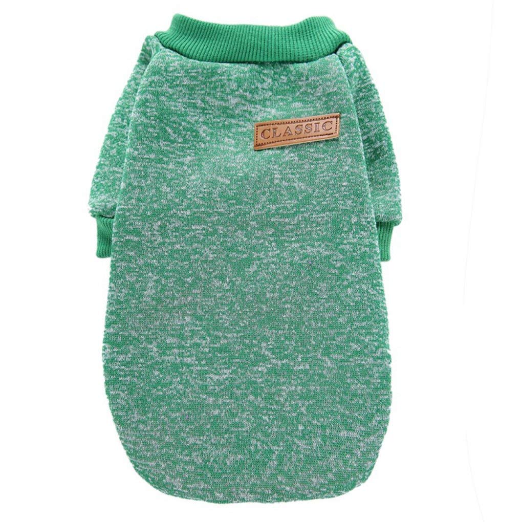Chborless Pet Dog Classic Knitwear Sweater Warm Winter Puppy Pet Coat Soft Sweater Clothing For Small Dogs (Xxs, Green)