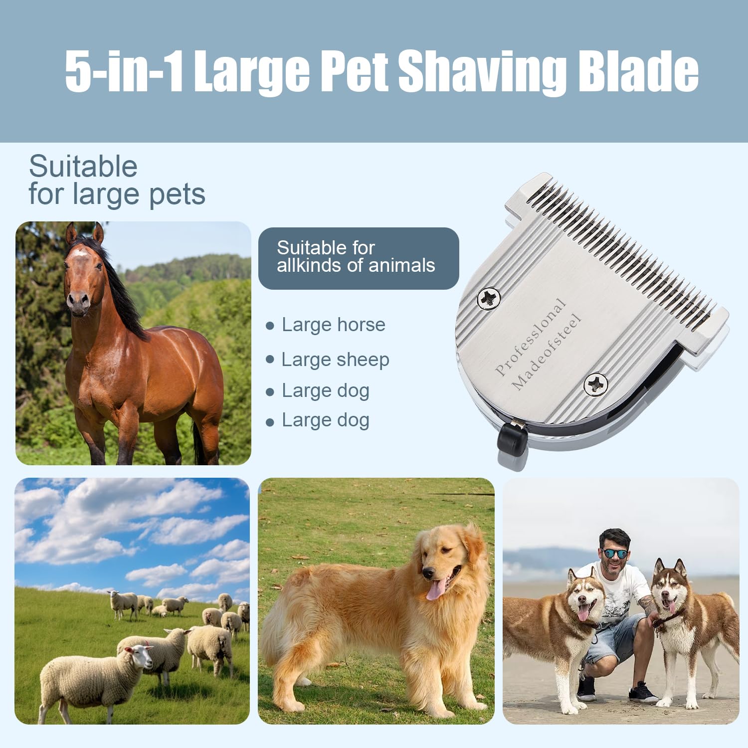 colorski 5 in 1 Fine Replacement Blades Compatible with Wahl Bravura Clipper Chromado