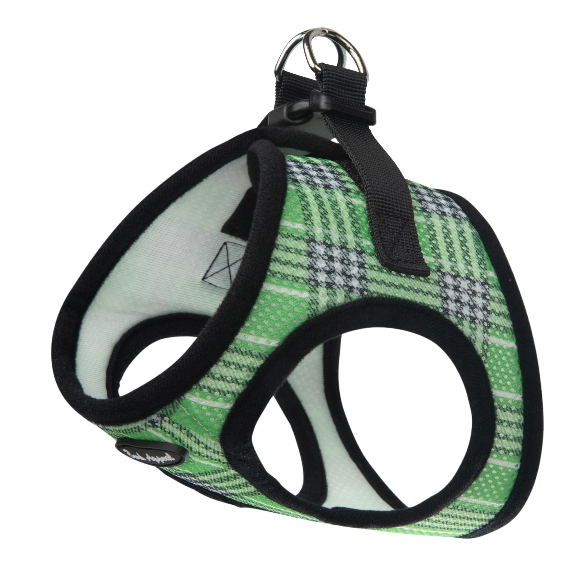 Bark Appeal Green Plaid Step-in Dog Harness for Extra Small Sized Pets - Updated Sizing, Re-Measuring is Essential - Soft Vest H