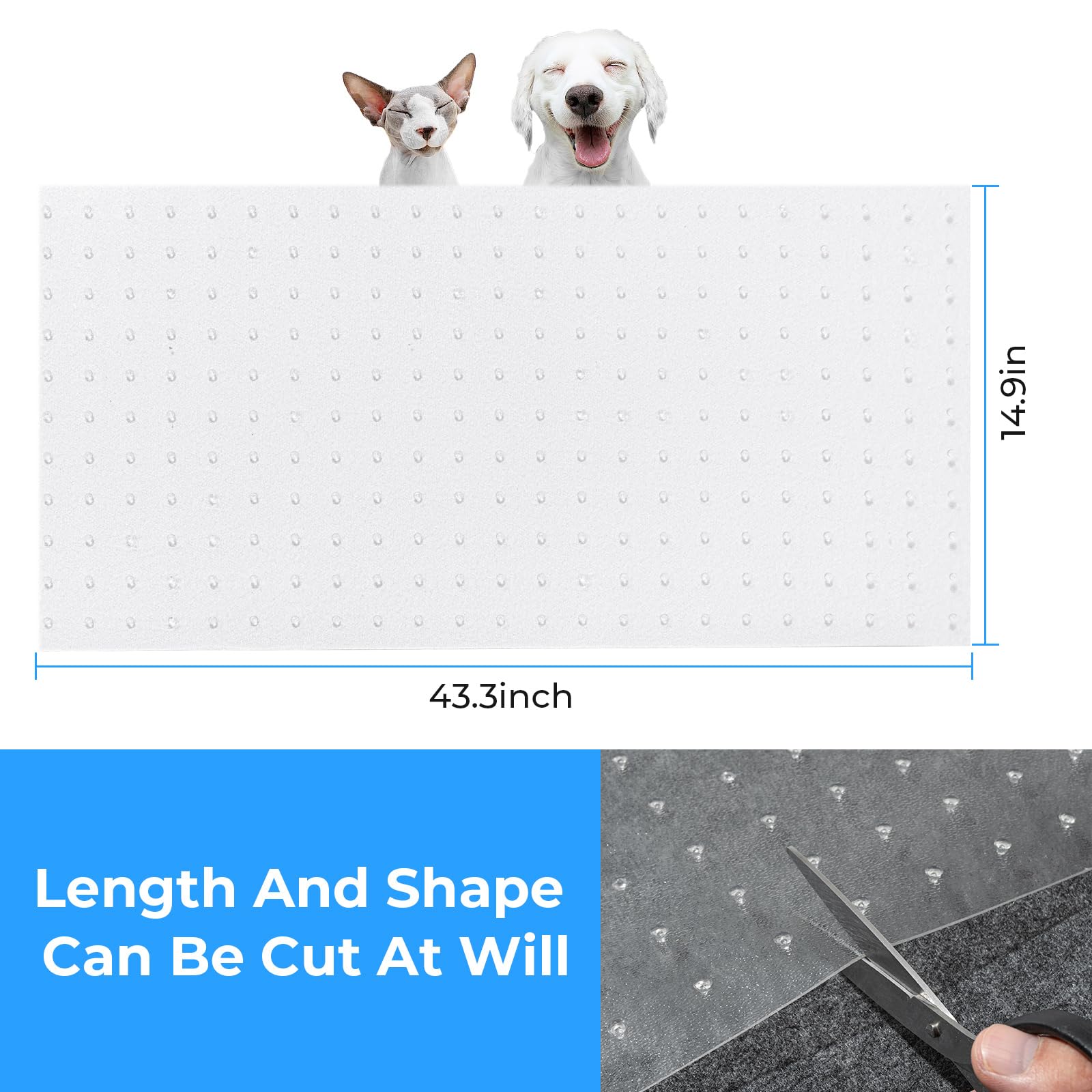 Carpet Protector For Cat Dog Anti Scratch Under Door Cat Scratch Protector Mat From Scratching Easy To Cut Non Slip Plastic Carp