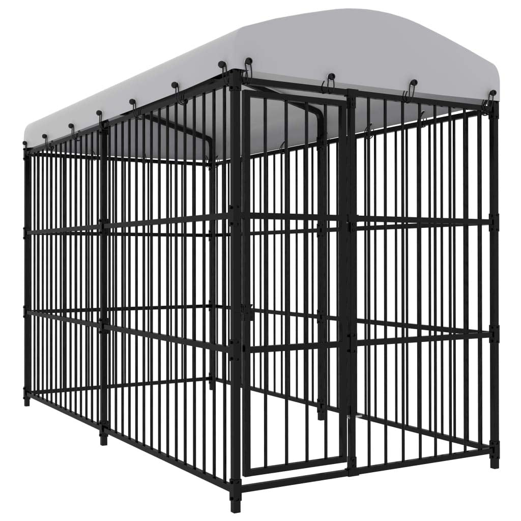 vidaXL Outdoor Dog Kennel with Roof 118.1x59.1x82.7
