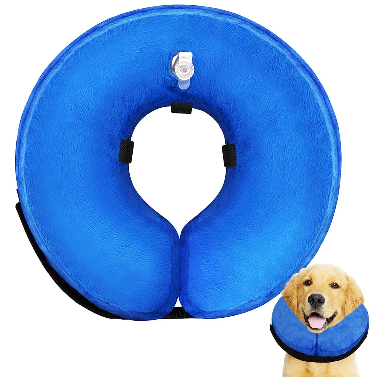 Dog Cone Collar For Small Medium Large Dogs After Surgery, Inflatable Dog Neck Donut Collar, Adjustable Dog Cone, E-Collar For D