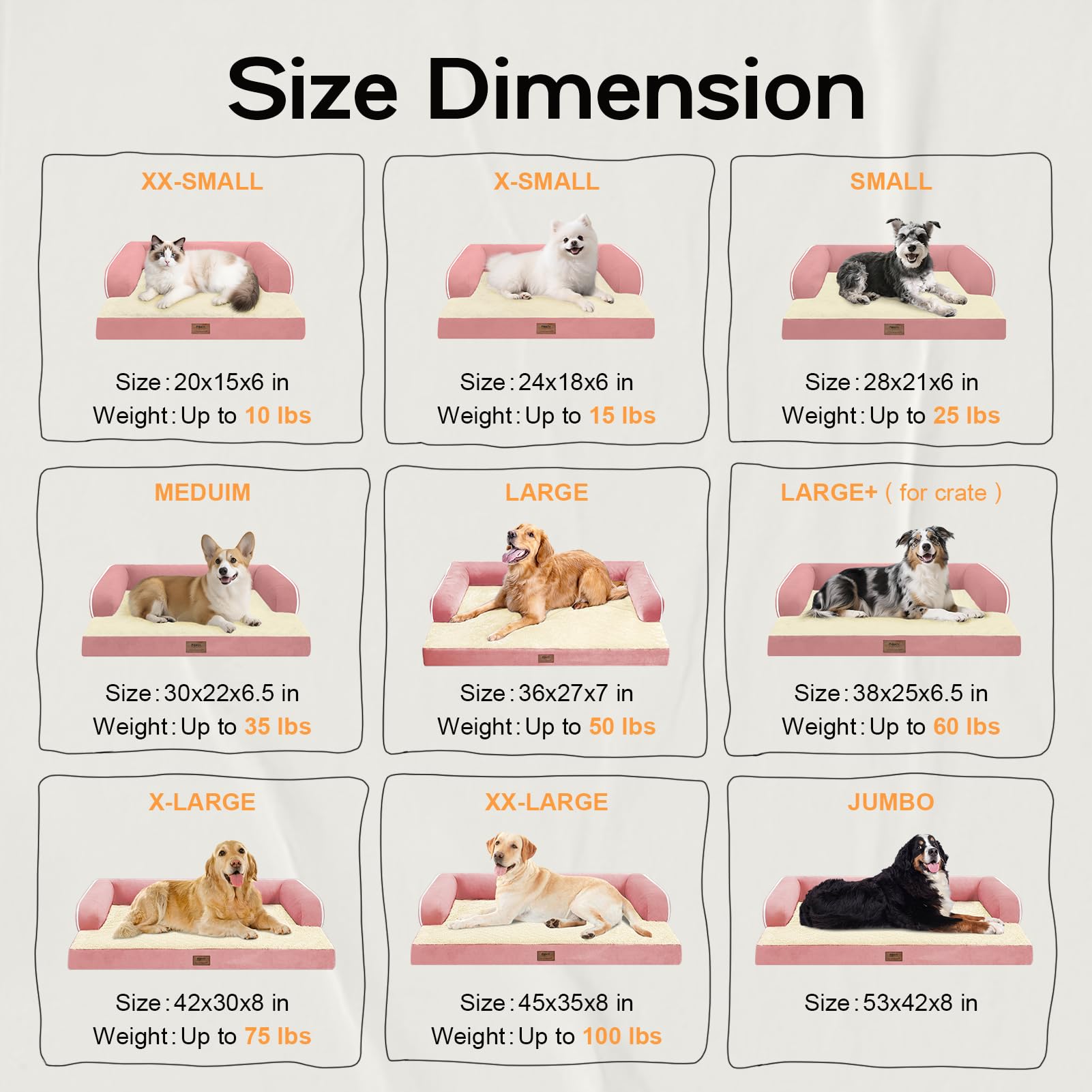 Small Dog Bed Orthopedic Washable Cat Bed Memory Foam Small Couch Sofa Indoor Comfy Pet Beds with Waterproof Removable Cover & N