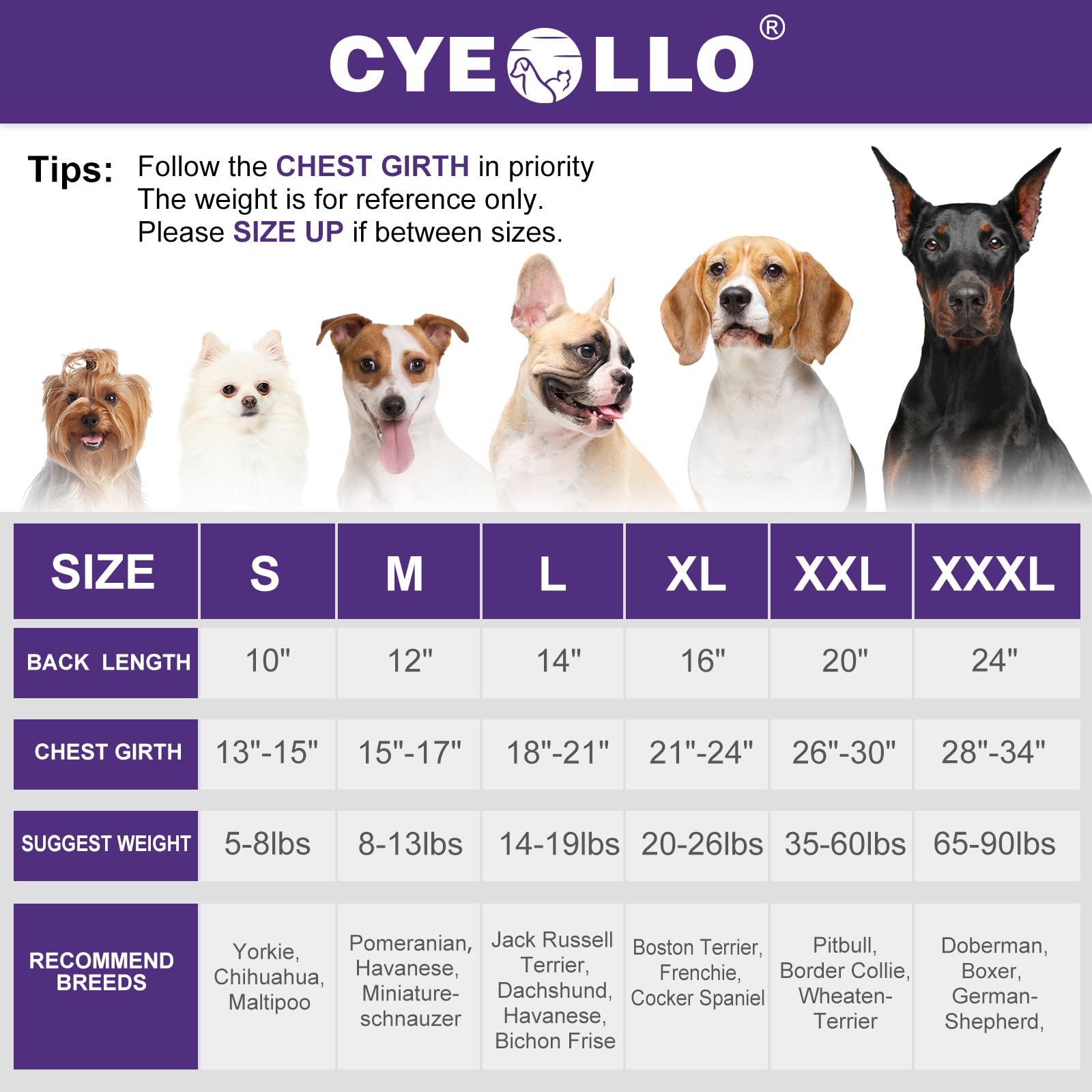 Cyeollo Dog Jacket Warm Fleece Coat Dog Sweater Reflective Jackets Zipper Up Coats Step In Winter Small Dog Clothes Pet Apparel