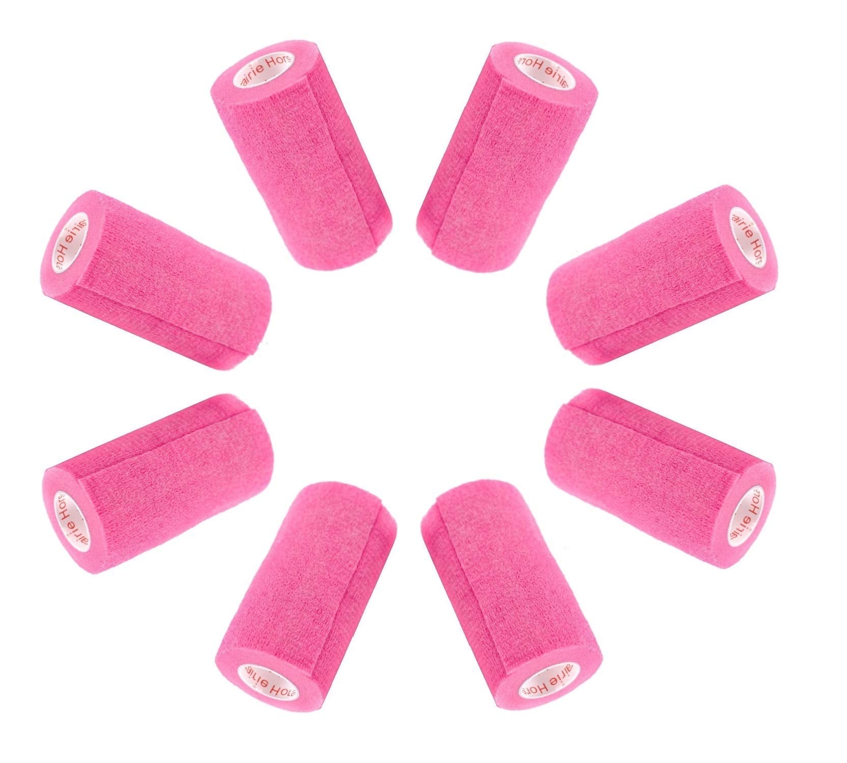 3 Inch Vet Wrap Tape Bulk (Neon Pink) (Pack of 6) Self Adhesive Adherent Adhering Flex Bandage Grip Roll for Dog Cat Pet Horse