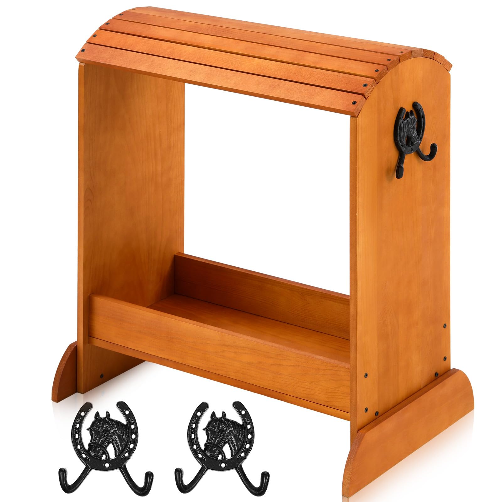 Threehoney Pine Wood Saddle Rack Horse Saddle Rack Stand For Western Saddles And Horse Tack Organizers Heavy Duty Horse Saddle T