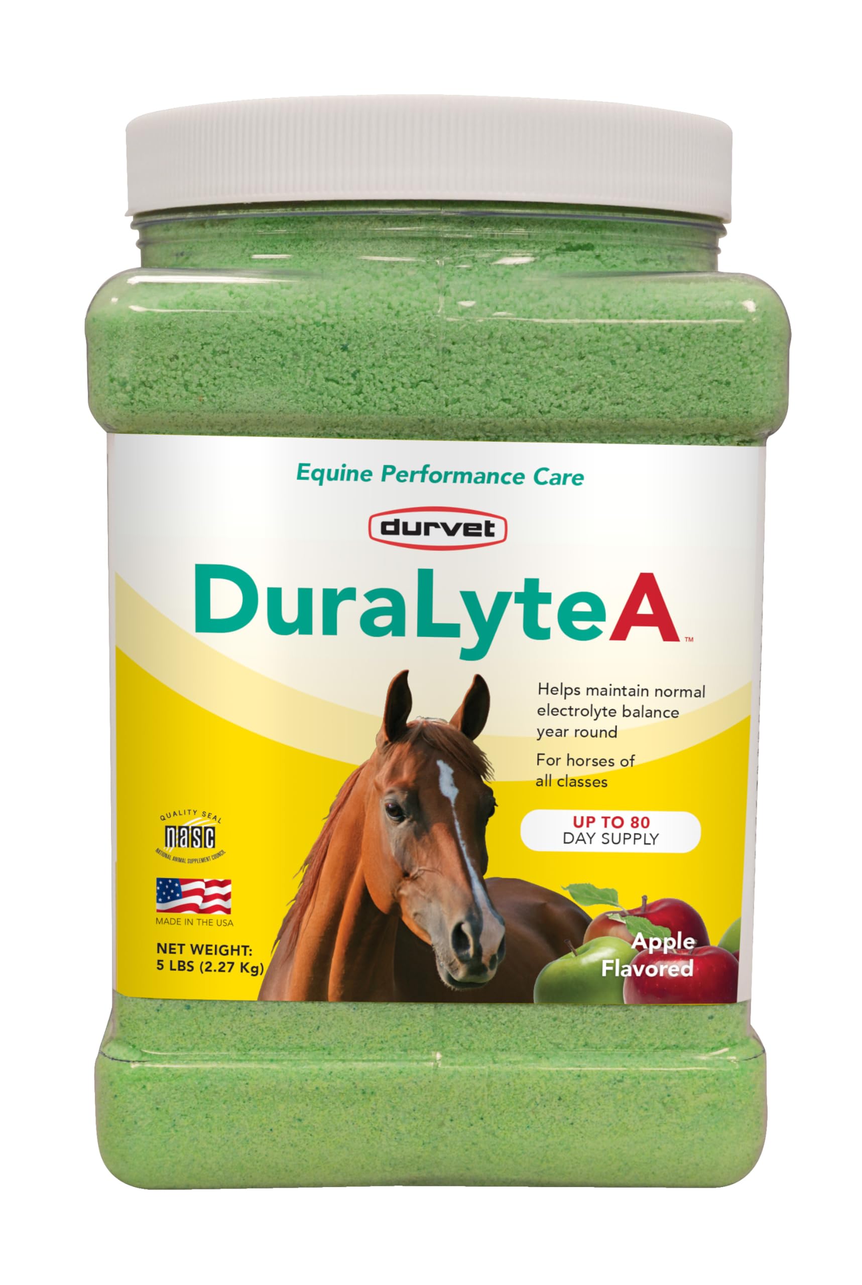 Durvet DuraLyte A Electrolyte Supplement, 5 Pounds, Apple Flavored for Horses