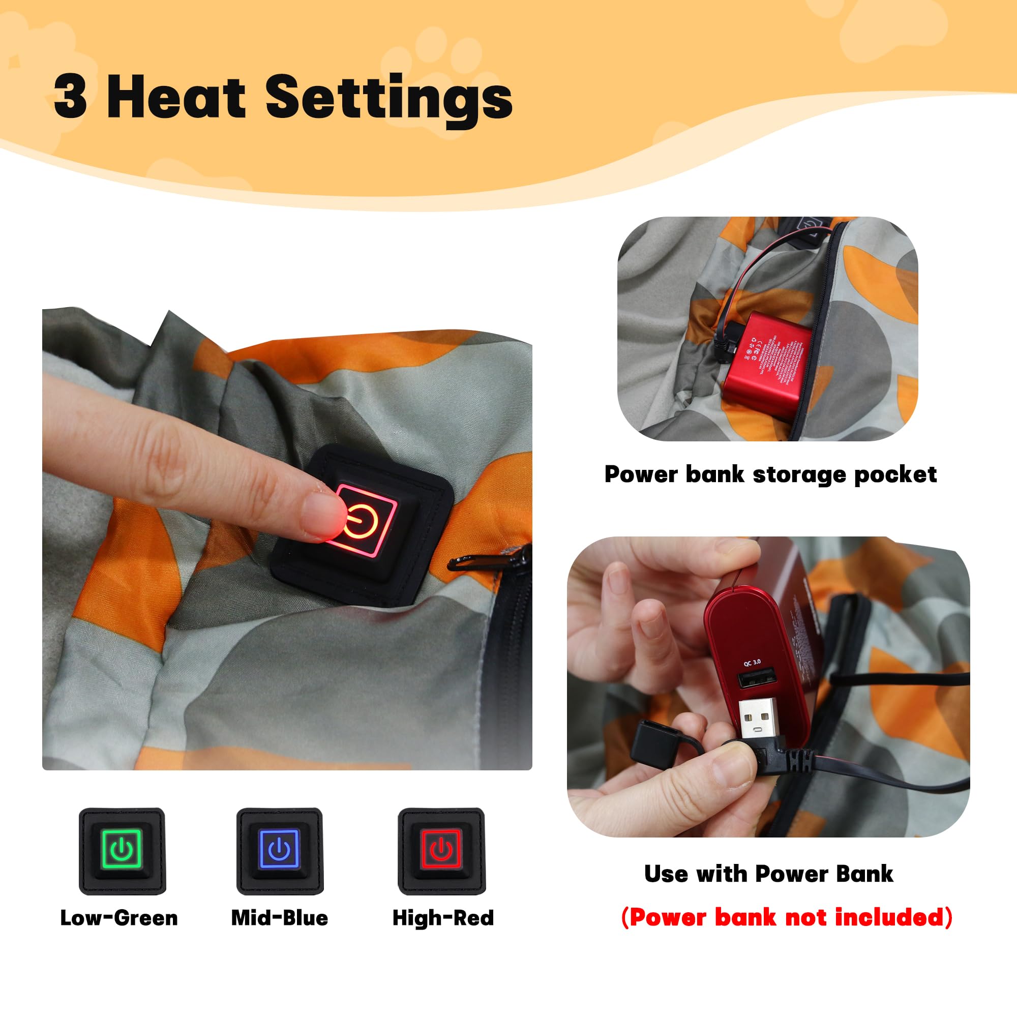 Geerduo Heating Dog Sleeping Bag, Waterproof Warm Packable Dog Bed Mat With Storage Bag For Indoor Outdoor Travel Camping Hiking