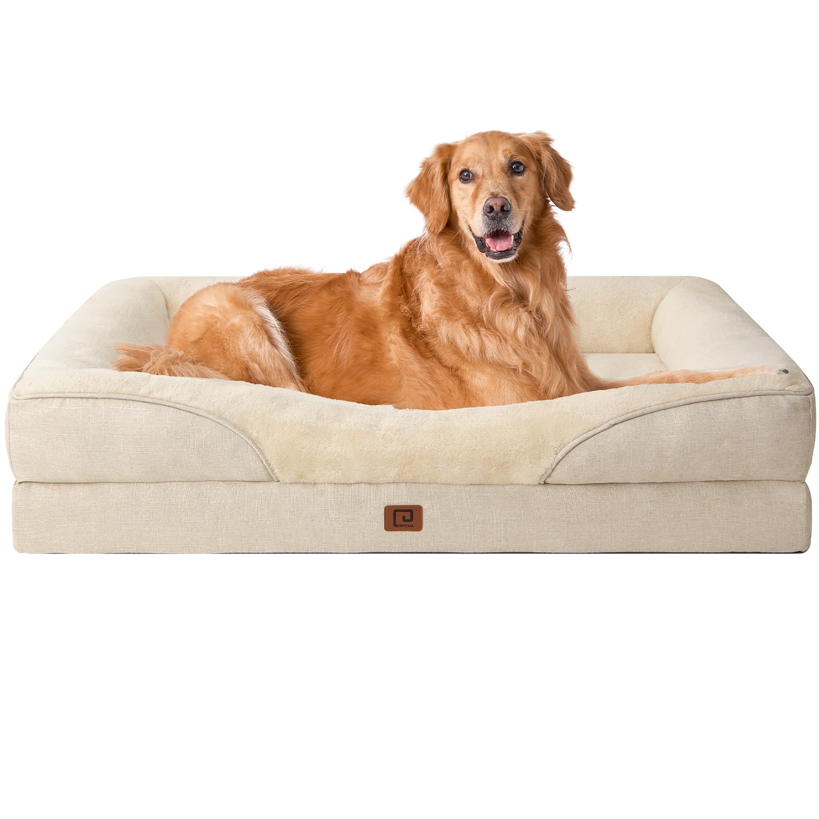 Eheyciga Memory Foam Xl Dog Bed For Xlarge Sized, Extra Large Orthopedic Dog Sofa With Sides And Waterproof Liner, Washable Bols