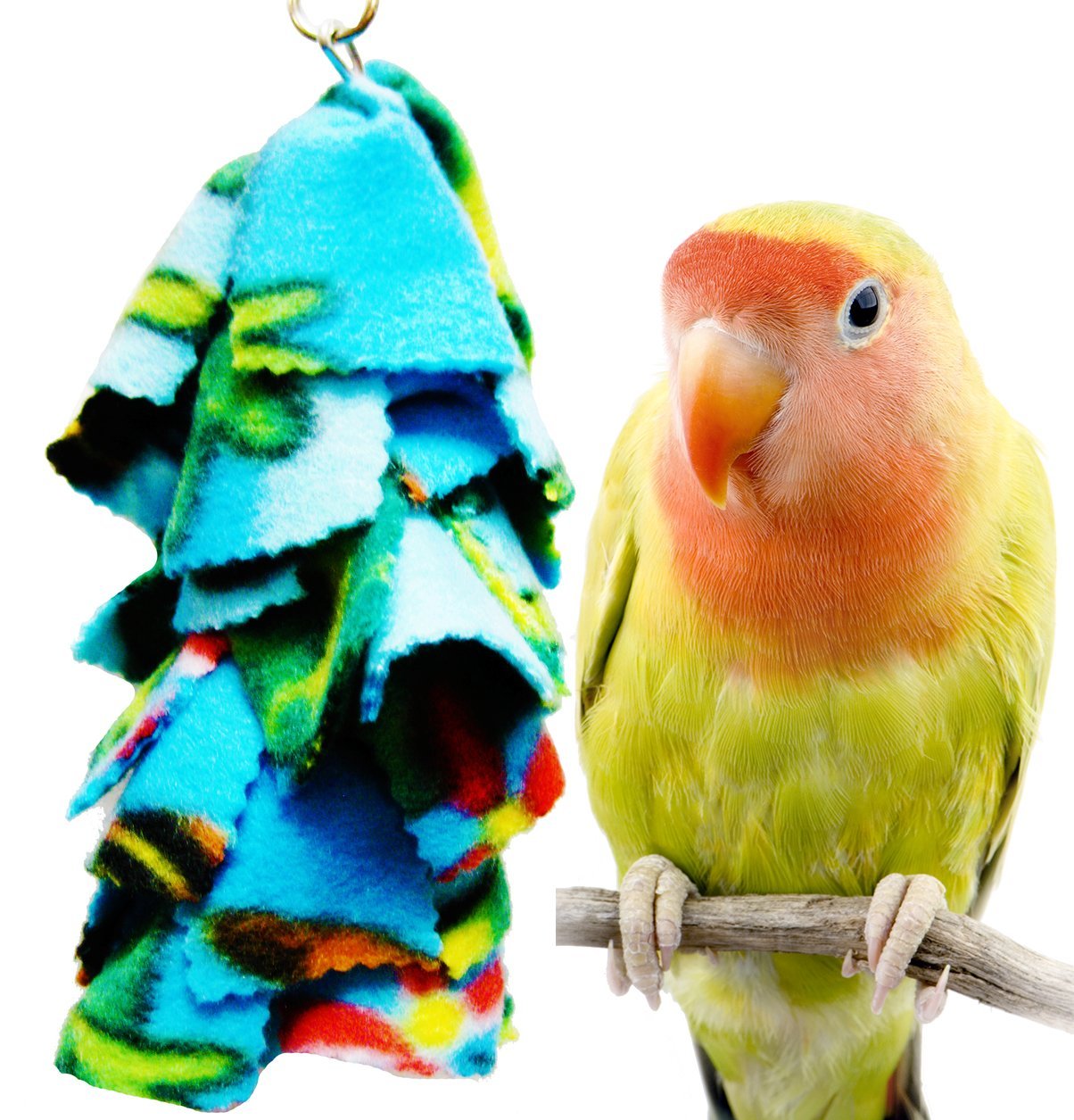 Bonka Bird Toys 1556 Small Fluff Cuddle Colorful Fabric Hanging Parrot Parrotlet Budgie Quaker Dove