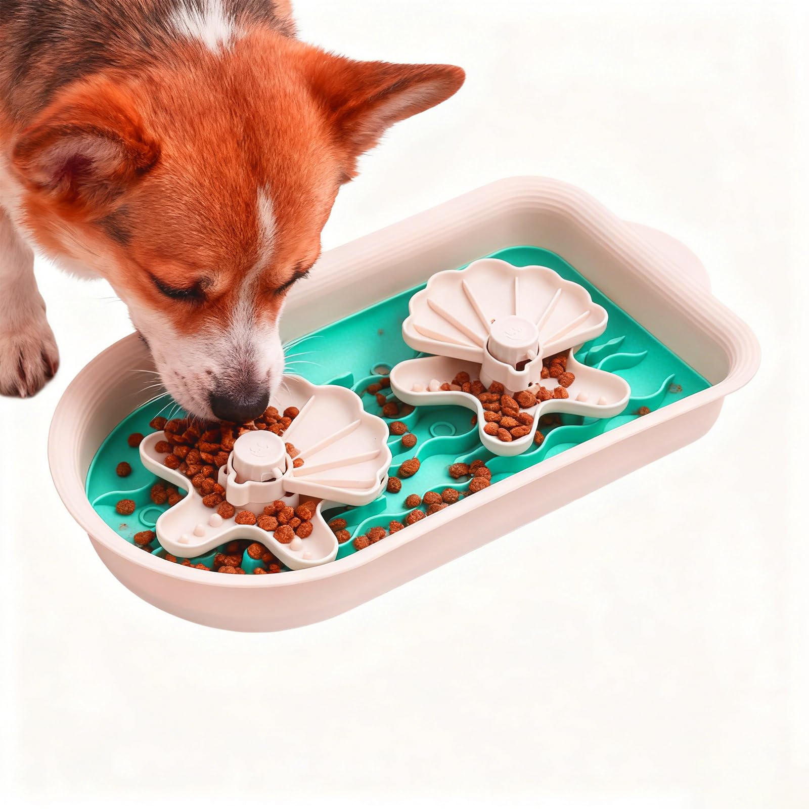 RuiXiangTeng Puzzle Feeder Slow Feeder Dog Bowl for Large Dogs with Non-Slip Base - Adjustable Speed Design, Removable Puzzle In
