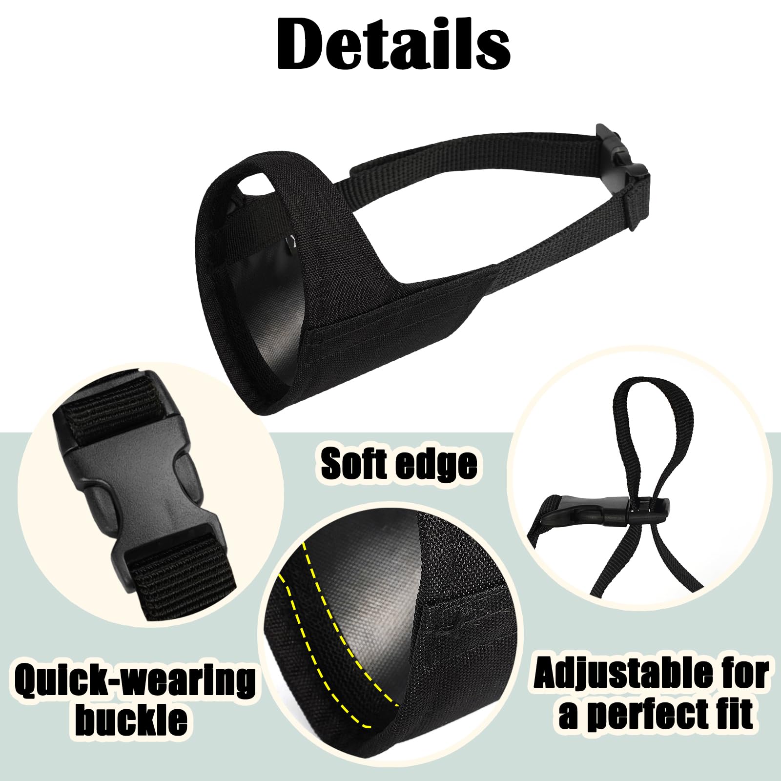 Mayerzon Short Snout Dog Muzzle For Small Medium Large Dog, Soft Muzzle For Chihuahua Shih Tzu American Bulldog For Grooming, St